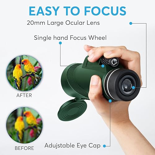Miniatura 6 de Telescopio monocular de alta potencia de 80 x 100 para teléfonos inteligentes, monoculares para adultos, telescopio monocular de alta definición