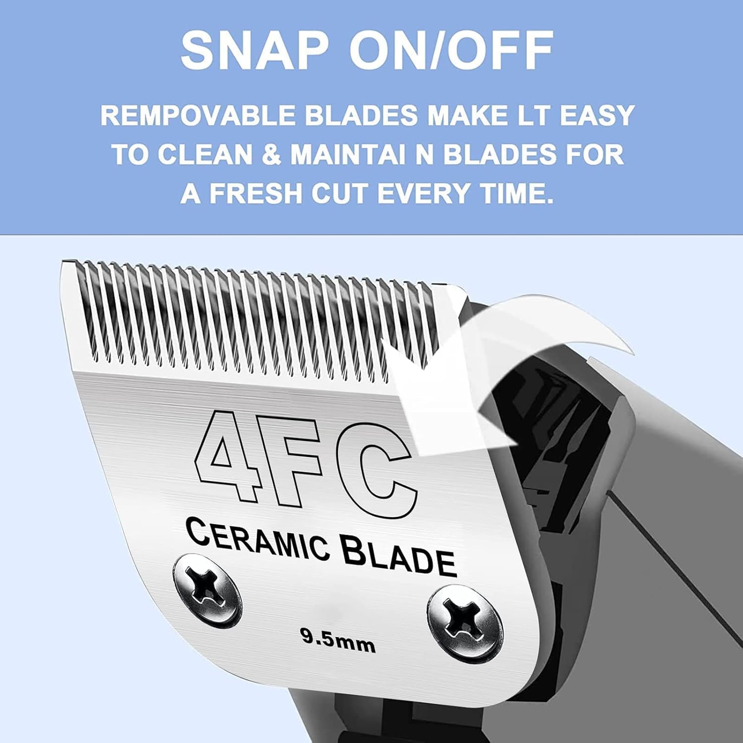 Lames de rechange pour toilettage de chiens compatibles avec les tondeuses Andis, Oster et Wahl (4FC)