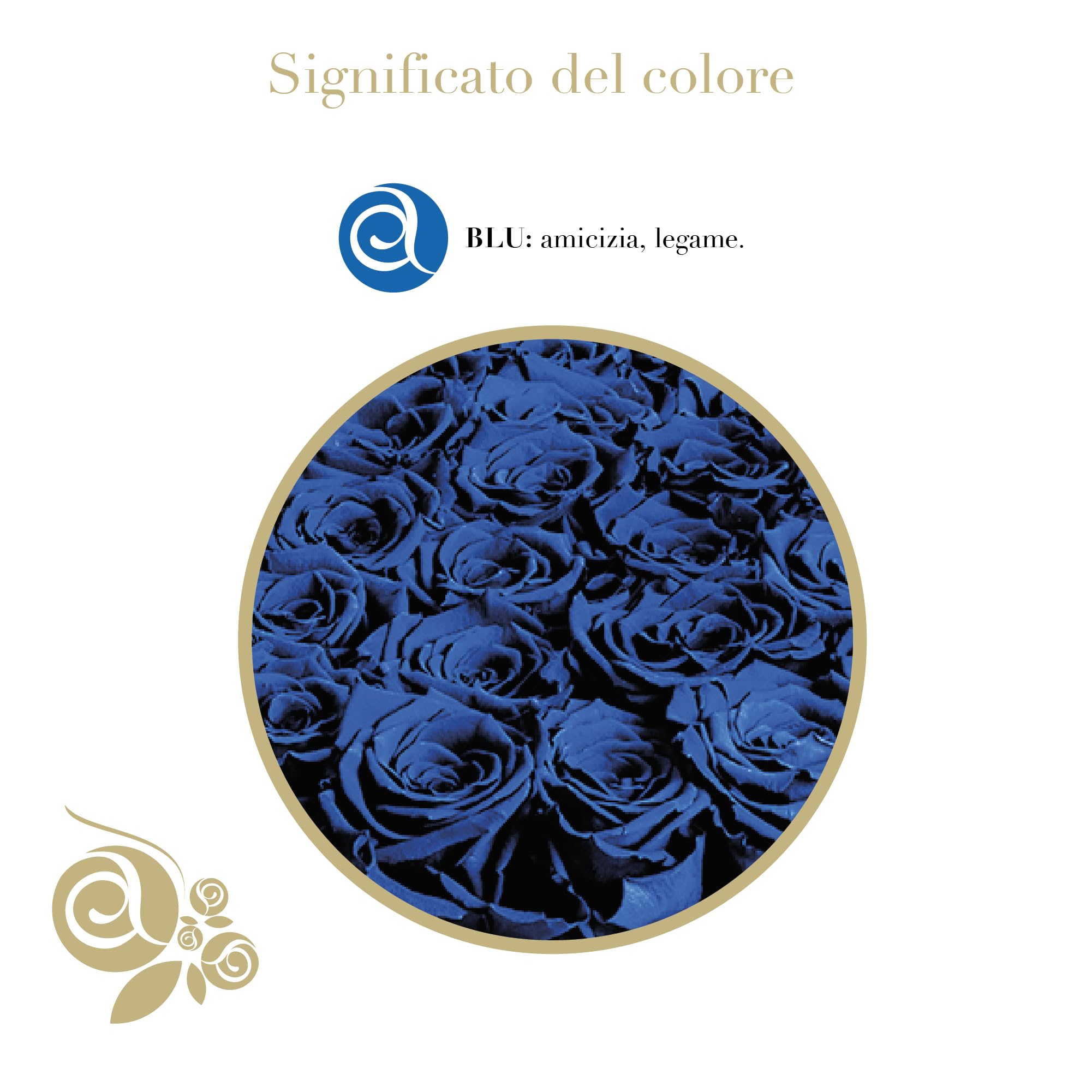 Aluisi Fiori - Rosa Stabilizzata Blu con LED - Rosa Eterna Stabilizzata - Rosa Stabilizzata Vera in Cupola di Vetro - Fiori Stabilizzati - Regalo per Mamma - Made in Italy