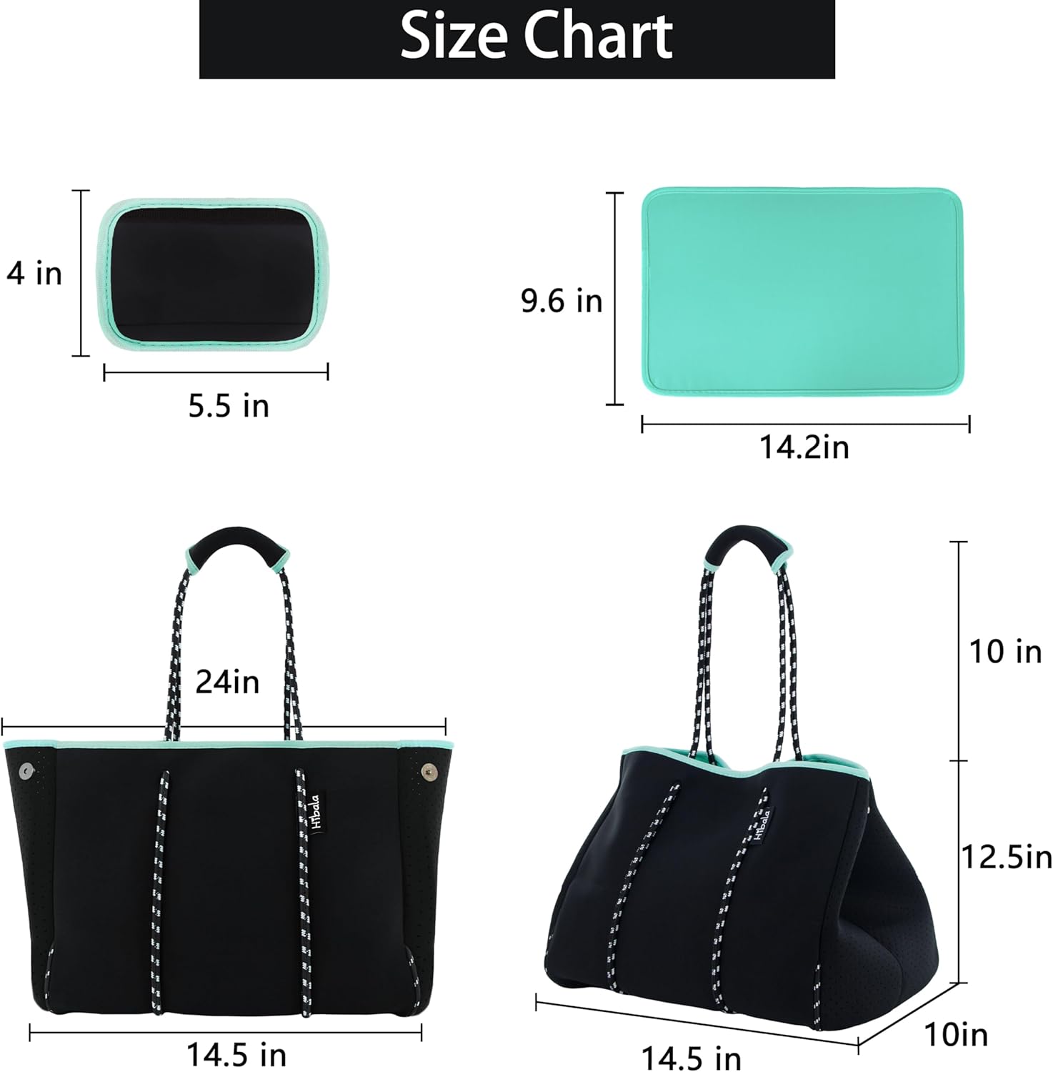 Hibala Neoprene Multipurpose Beach Bag,Gym/Travel/Pool Bag,Tote For Women&Men - Image 5