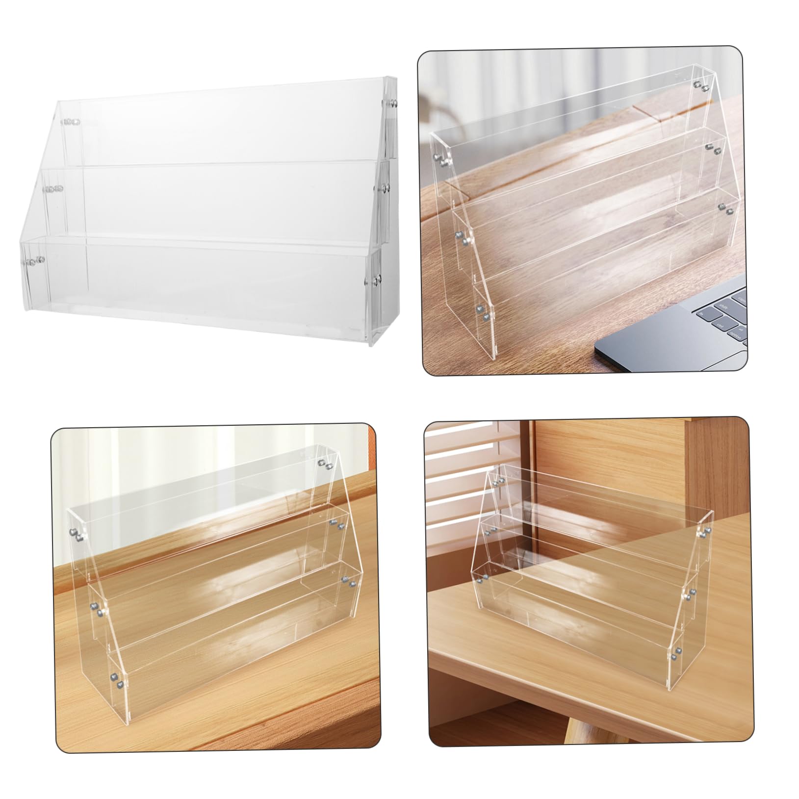 IMIKEYA Expositor de Pegatinas Transparente Soporte para Folletos Organizador de Pegatinas para Oficina y Hogar Expositor de Sobremesa