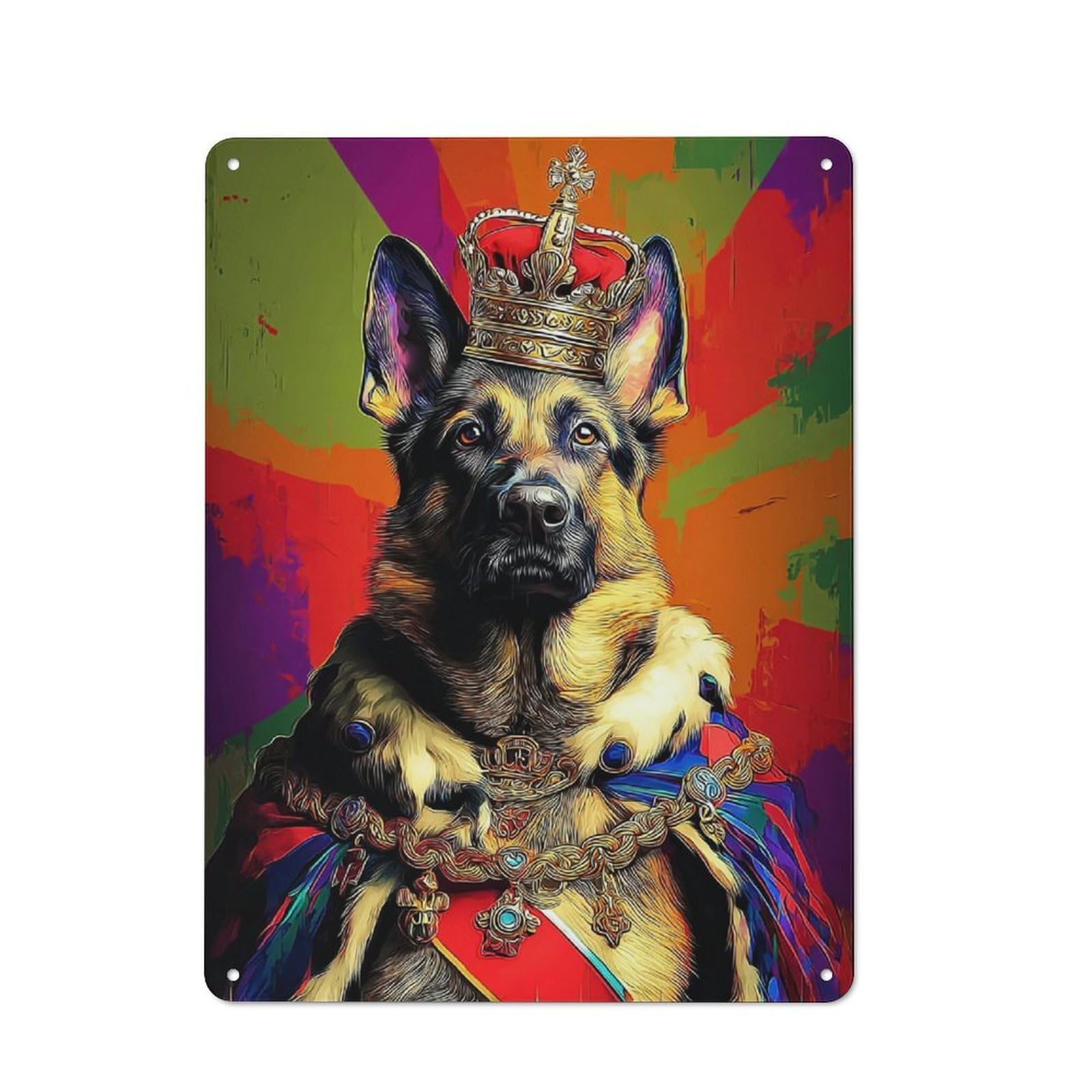 Junmoney Royal Canine Majesty Portrait -2 Tin Sign With Design 40X30cm, Vintage Workshop Wall Decor For Tool Room, Garage, Studio Or Home Bar