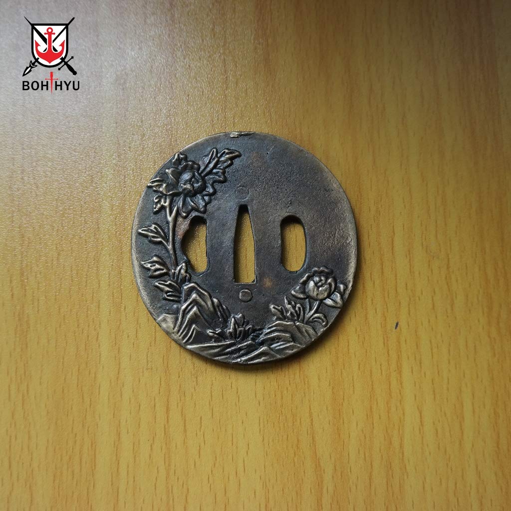 Boyu Japanese Samurai Sword KOSHIRAE–TSUBA FUCHI KASHIRA MENUKI Antique Copper 01-15