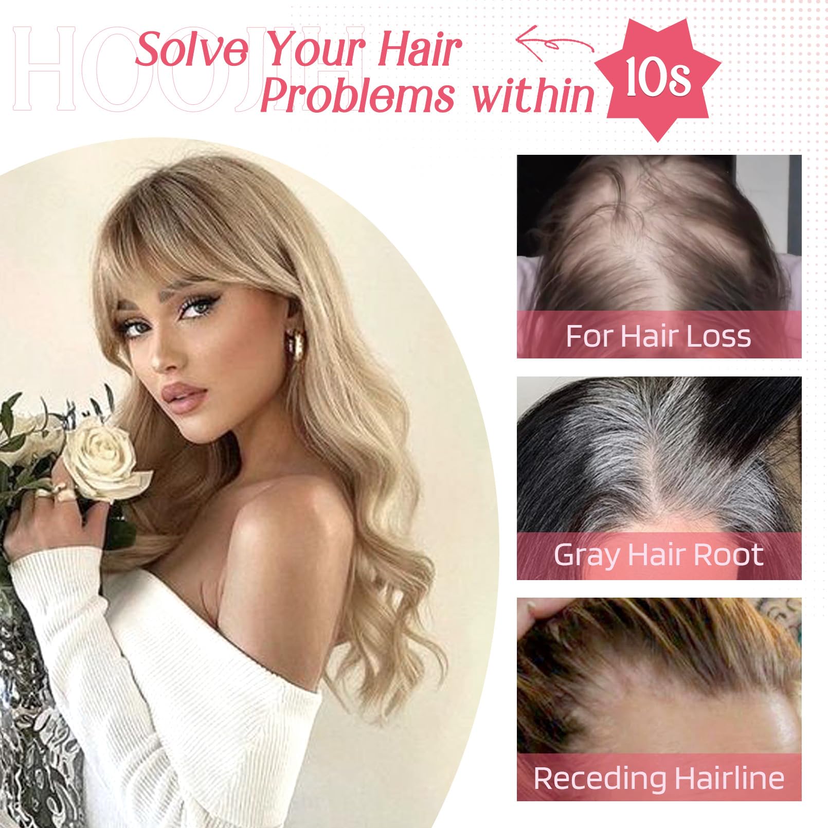 Amazon.com : HOOJIH Hair Topper With Bangs for Women With 