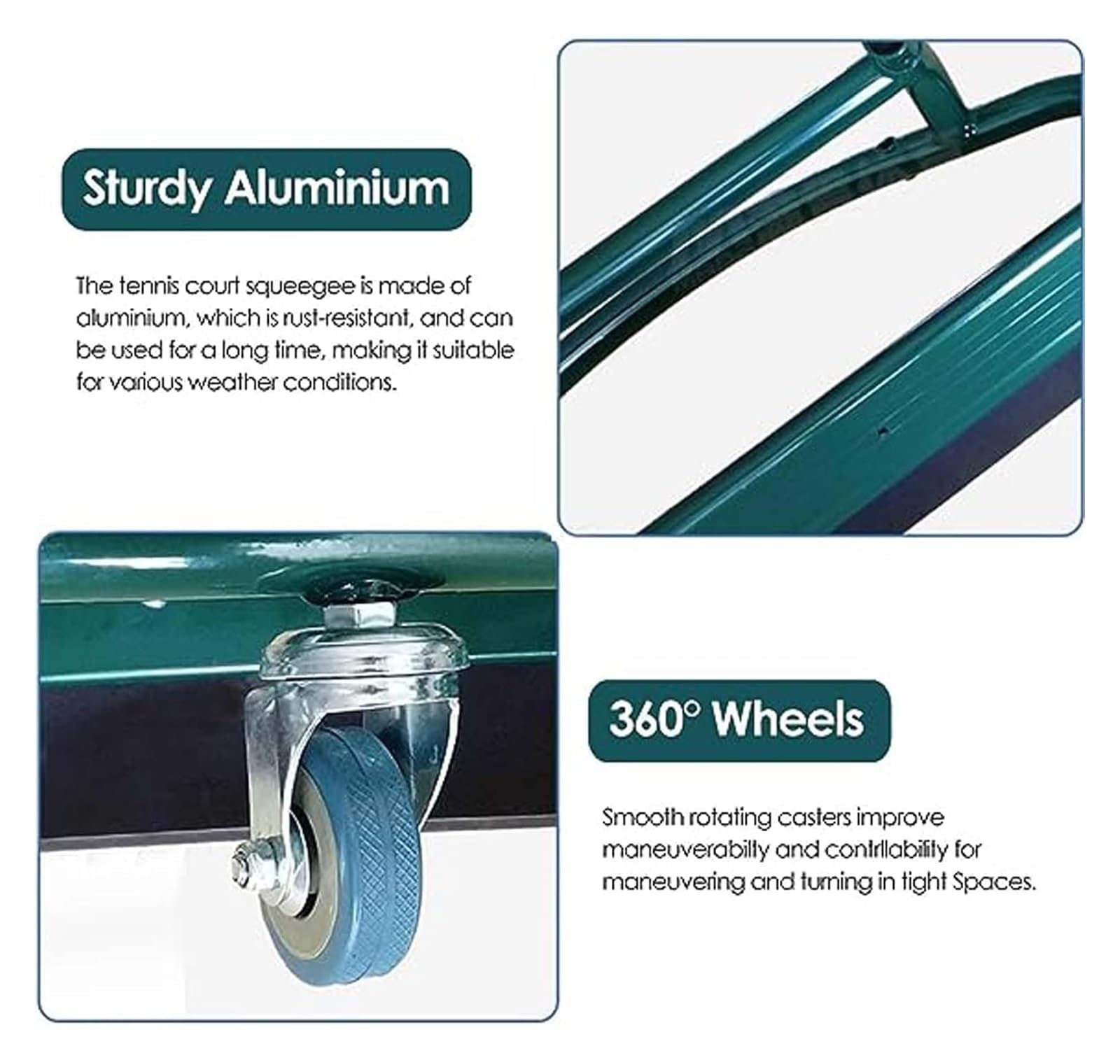 Spazzolone per acqua, Spazzole for la rimozione dell'acqua dal pavimento for pavimenti for interni ed esterni, asciugatore professionale leggero for campi da tennis Navetta antipioggia