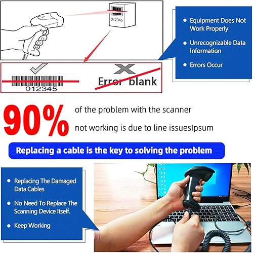 Miniatura 5 de SOTESIN Cable USB para escáner de código de barras Honeywell, cable USB a RJ45, CBL-500-300-S00 1900GHD 1900iSR 1902GHD 1902GSR 1300G 1250G 1450G