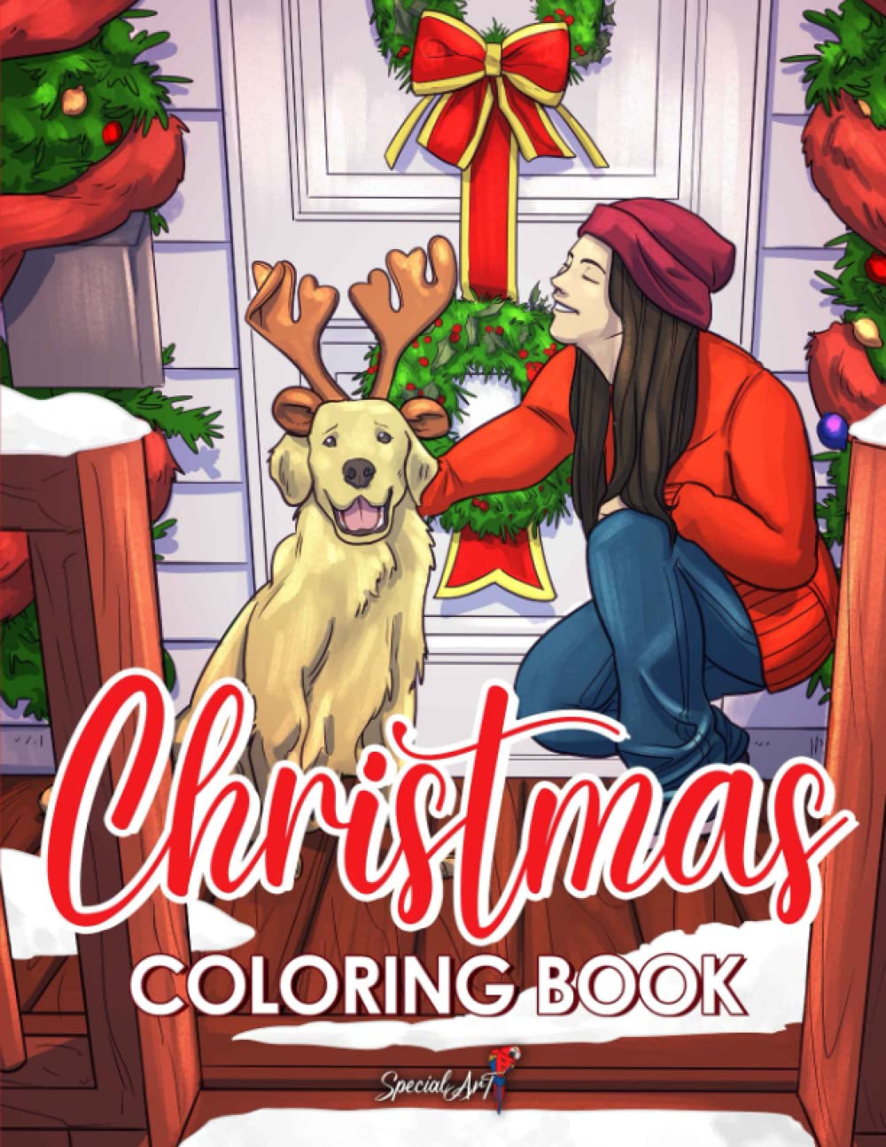 Christmas: An Adult Coloring Book with Beautiful and Relaxing Images of Charming Winter Scenes : Santas, Reindeer, Ornaments, Gifts, and More!