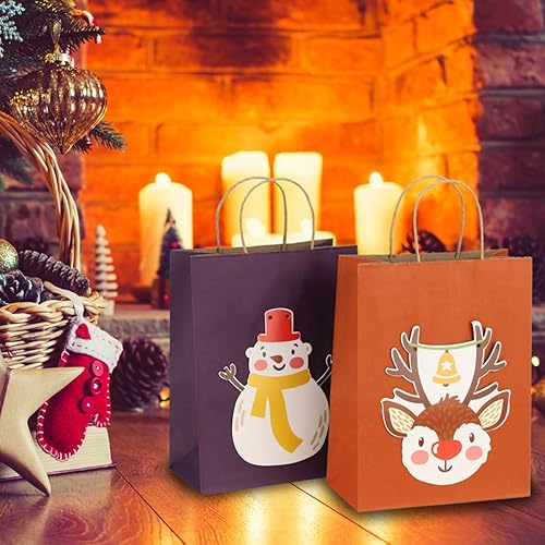 Miniatura 4 de Bolsas de papel Kraft BagDream 100 unidades 5.25 x 3.75 x 8 pulgadas, pequeñas bolsas de regalo de papel con asas a granel, bolsas de fiesta, bolsas