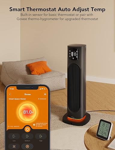Miniatura 4 de Govee Paquete de termómetro Bluetooth para carne B5055 con calentador de espacio inteligente Govee de 1500 W para uso en interiores con aplicación
