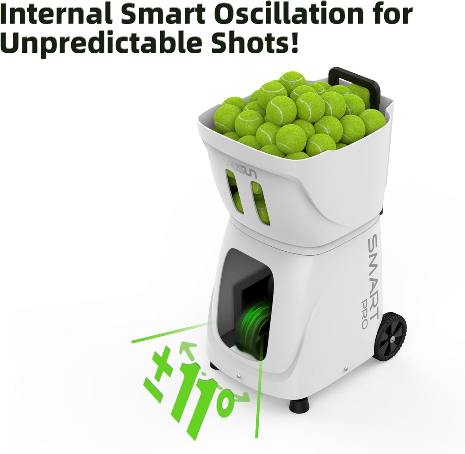 PUSUN｜PT-MAX C Flagship Tennis Ball Machine:App Control,12 Drills, Internal Oscillation,87 MPH,6-Level Spin,28-Spot,6-8H Battery, 39.6 lbs Portable, for Tennis/Padel,Training, Practice,Beginners,Pros