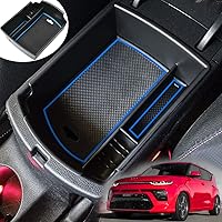 Vista 9 de TACORBO - Organizador de consola central compatible con KIA Soul 2020 2021 2022 2023 2024 2025 accesorios reposabrazos guantera almacenamiento Rojo