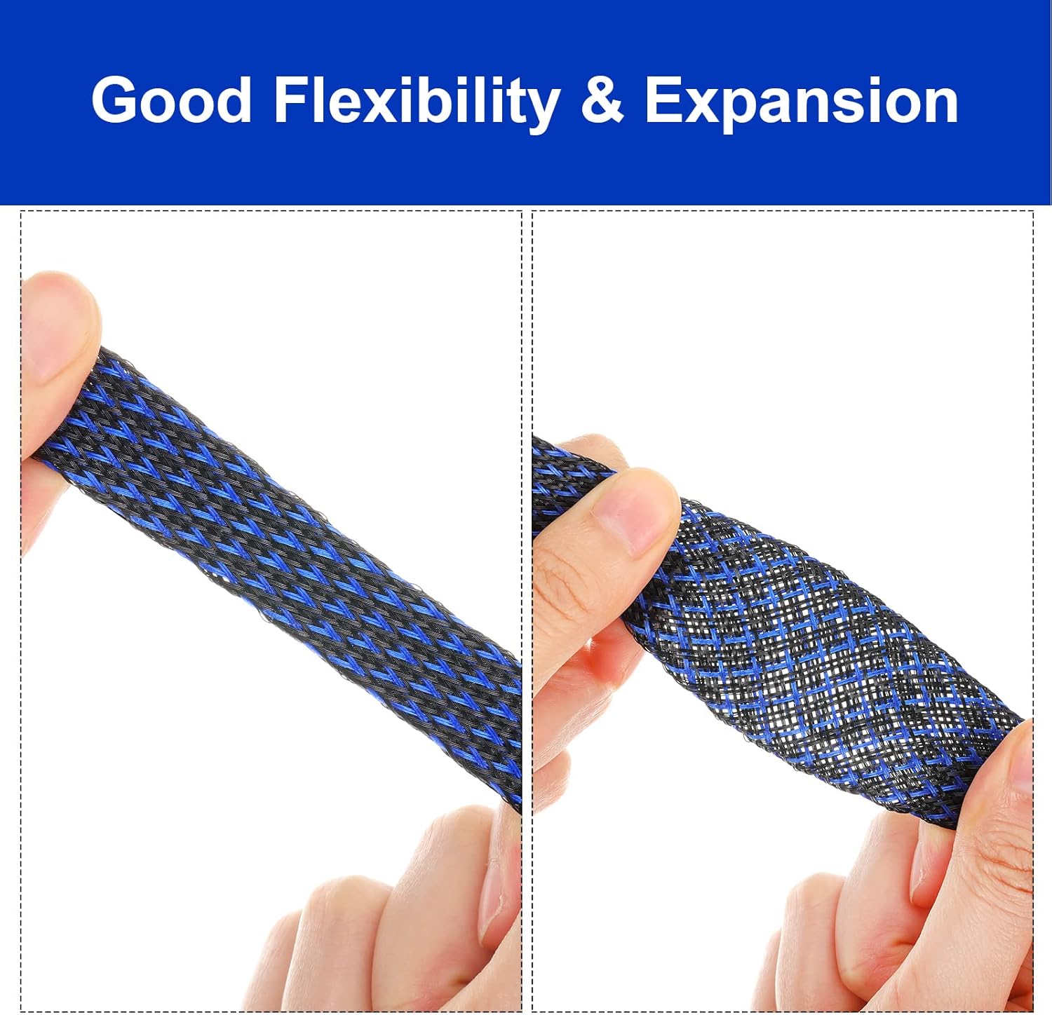 9 Roll 16 ft Cord Protector Wire Loom Tubing Braided Cable Management Sleeve PET Expandable Cord Organizer Cable Sleeves with 3 Pack Heat Shrink Tubes for USB Cable Power Audio Video Cable