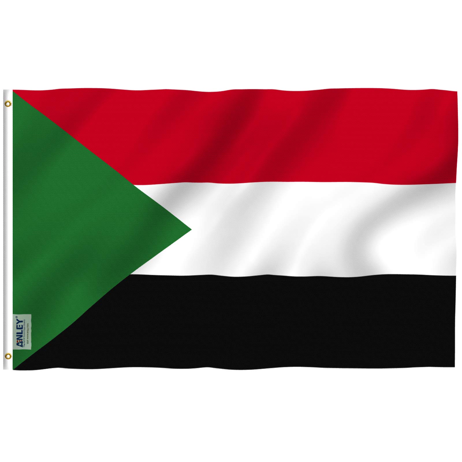 Bandeira Do Sudão 3x5 Pés - Poliéster, Resistente A UV, Com Ilhós De Latão - Série Fly Breeze
