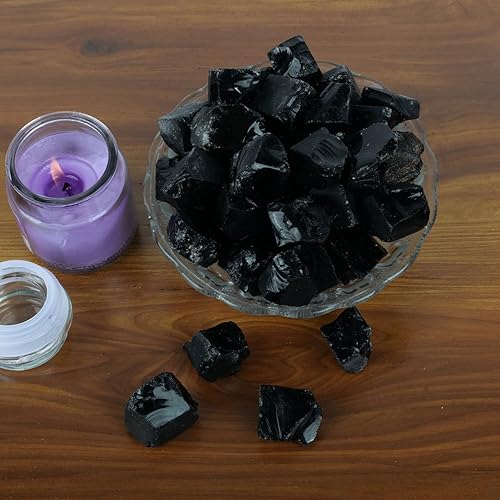 Miniatura 7 de Obsidiana  Cristal de obsidiana negra  Cristales crudos  Piedras ásperas de obsidiana negra  Piedras preciosas sin pulir  Piedra curativa  Rocas de