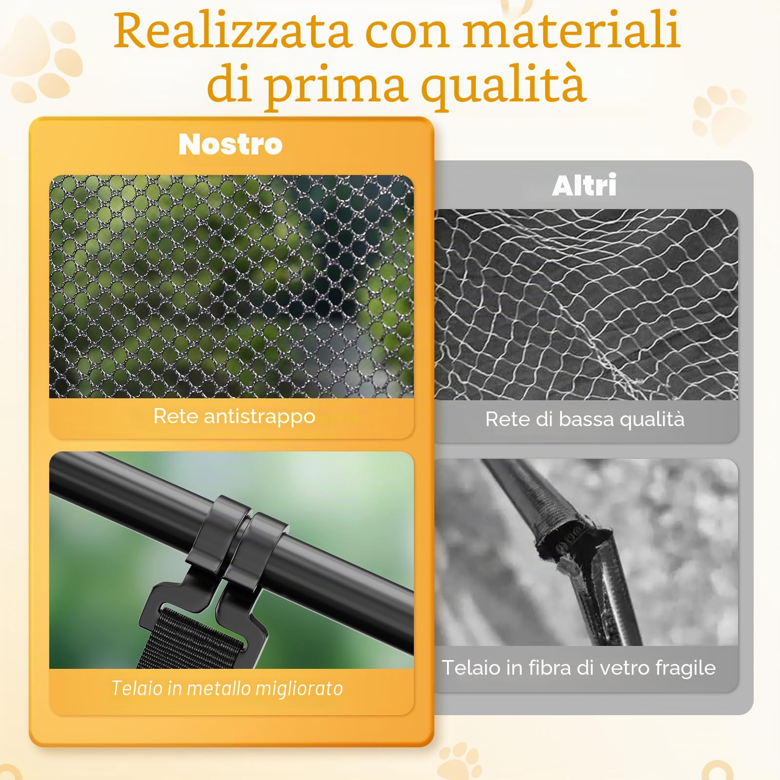 Rywell Catio - Recinzione per gatti da esterni, extra large, spaziosa e robusta, ideale per patio, campeggio e uso interno, con borsa per il trasporto e pali a terra