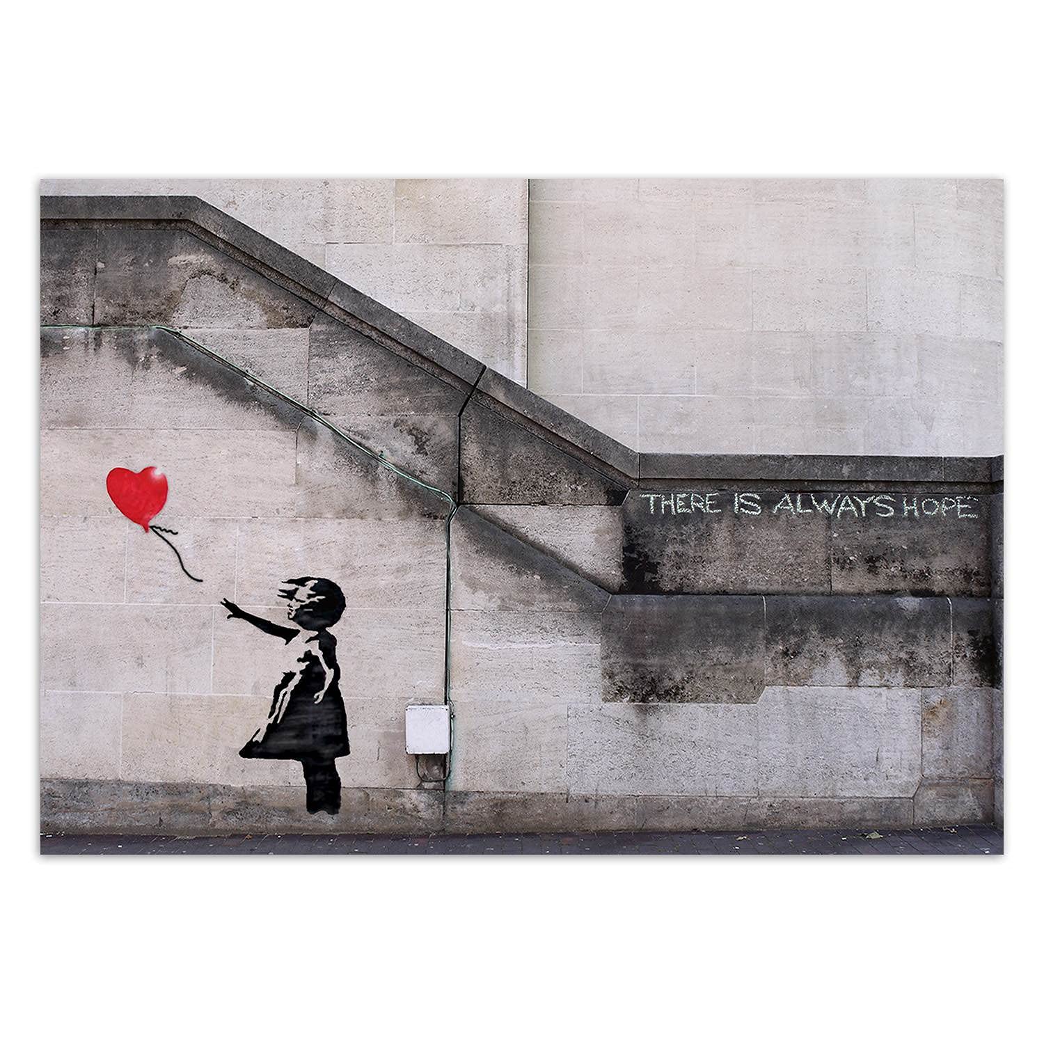 Feeby Carta Da Parati Banksy Arte Di Strada 300x210 cm grigio Murale Soggiorno Camera Da Letto Sala Ufficio Cucina Camera Dei Bambini Bambina E Palloncino