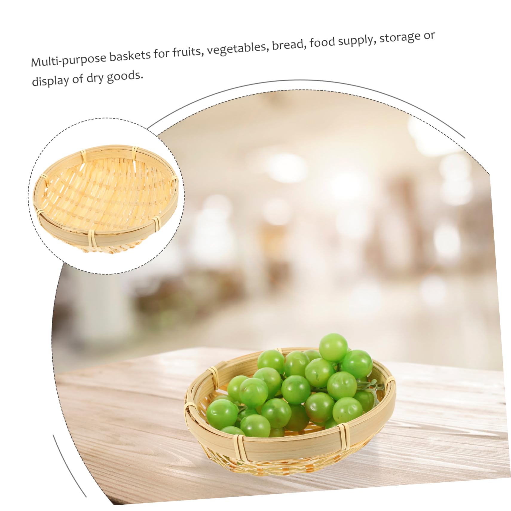 STOBAZA 4pcs Hand Woven Storage Plates Household Storage Baskets for Home Restaurant Easy to Clean Containers Sustainable Design