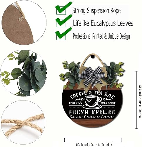 Miniatura 6 de Coffee And Tea Bar Fresh Brewed Self Serve Decor Sign,Wall Art Pictures Decoration,New Home Housewarming Gift For All Seasons,Coffee Lover Coffee