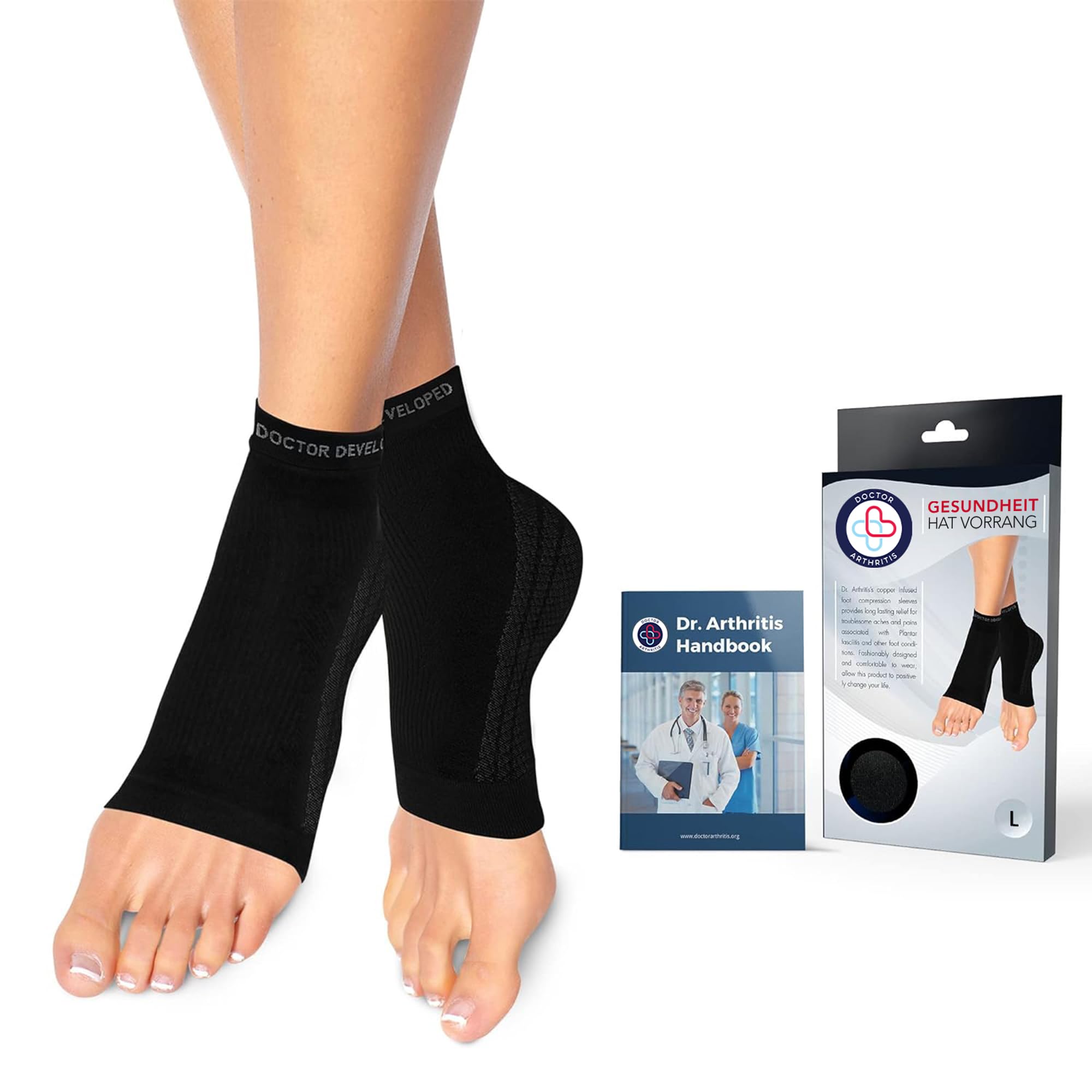 Dr. Arthritis Von Ärzten Entworfen Sprunggelenkbandage/Fußbandage Sprunggelenk (Paar) Knöchelbandage Sprunggelenk/Mittelfuß für Knöchelprobleme, Stützende Bandage Fußgelenk/Achillessehne