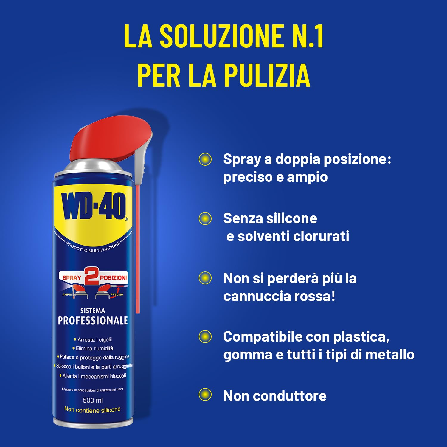 WD-40 Producto multifunción – Lubricante en spray con sistema profesional de doble posición, 500 ml, 6 unidades