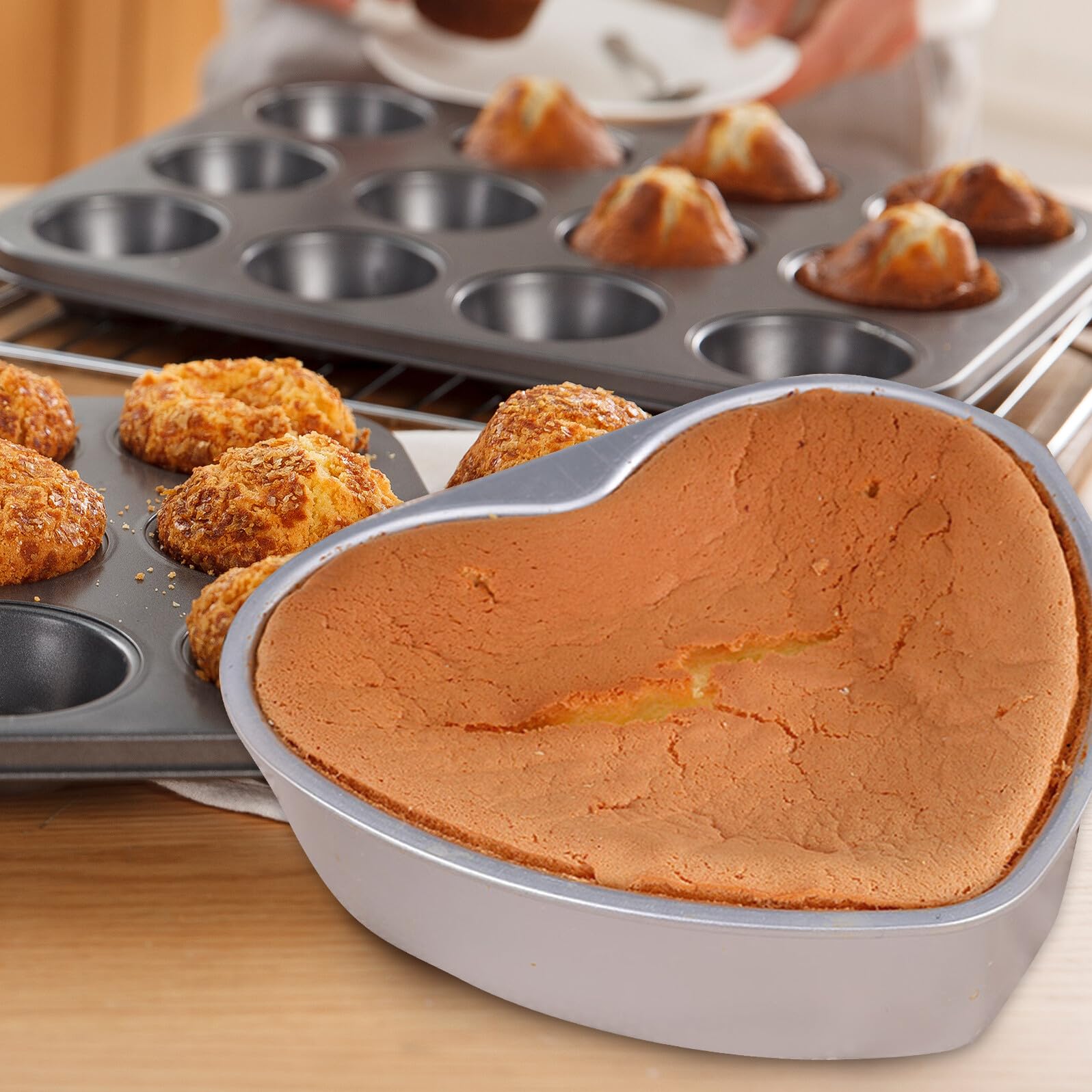 Toyvian Molde Creativo para Pasteles Forma de Corazón de Aleación de Aluminio, Superficie Lisa, Adecuado para Hornear Tartas de Cumpleaños y Repostería