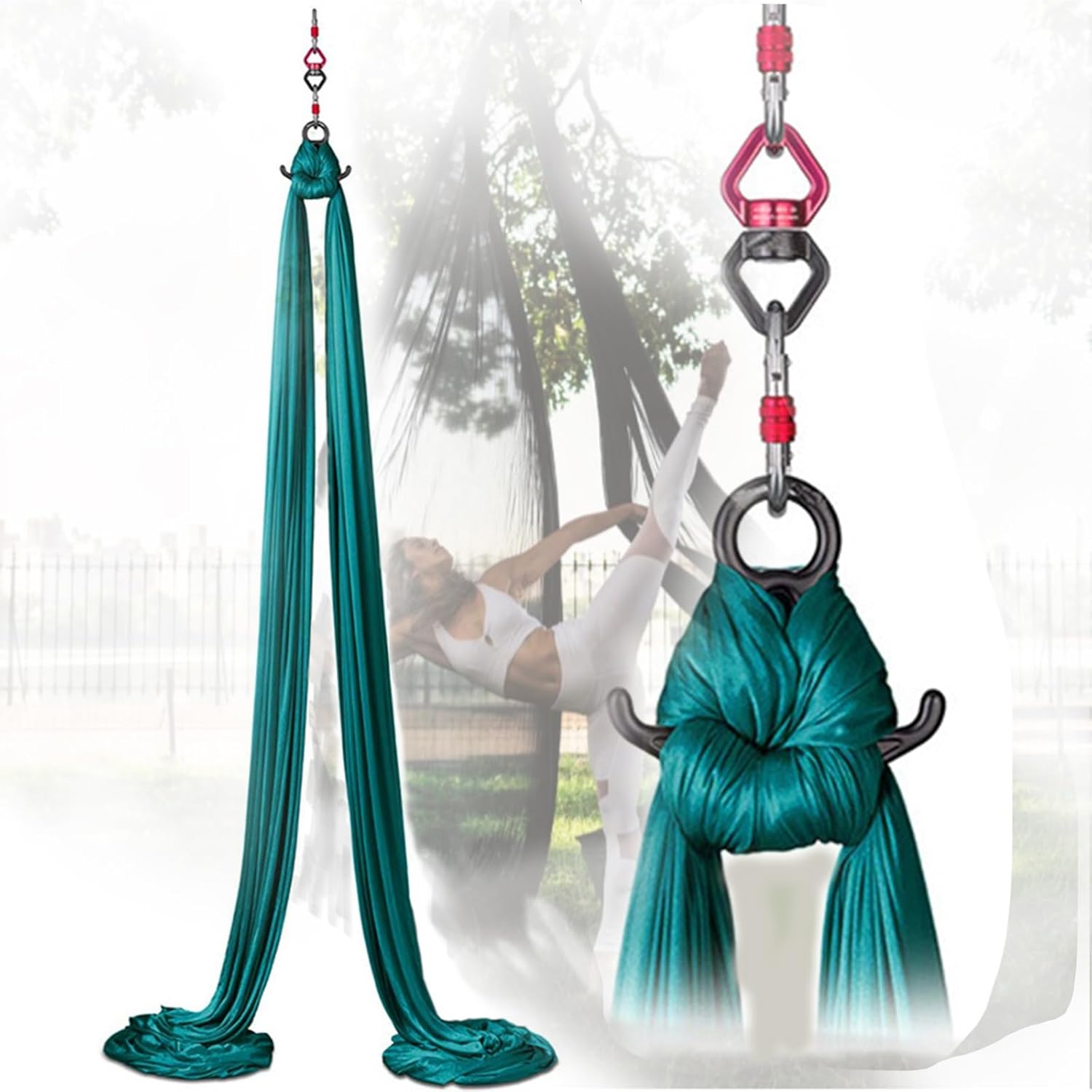 Aerial Yoga & Dance Hammock Kit - 100% Polyester, Includes Carry Bag, for Home Studio, Fitness Class and Advanced Practice