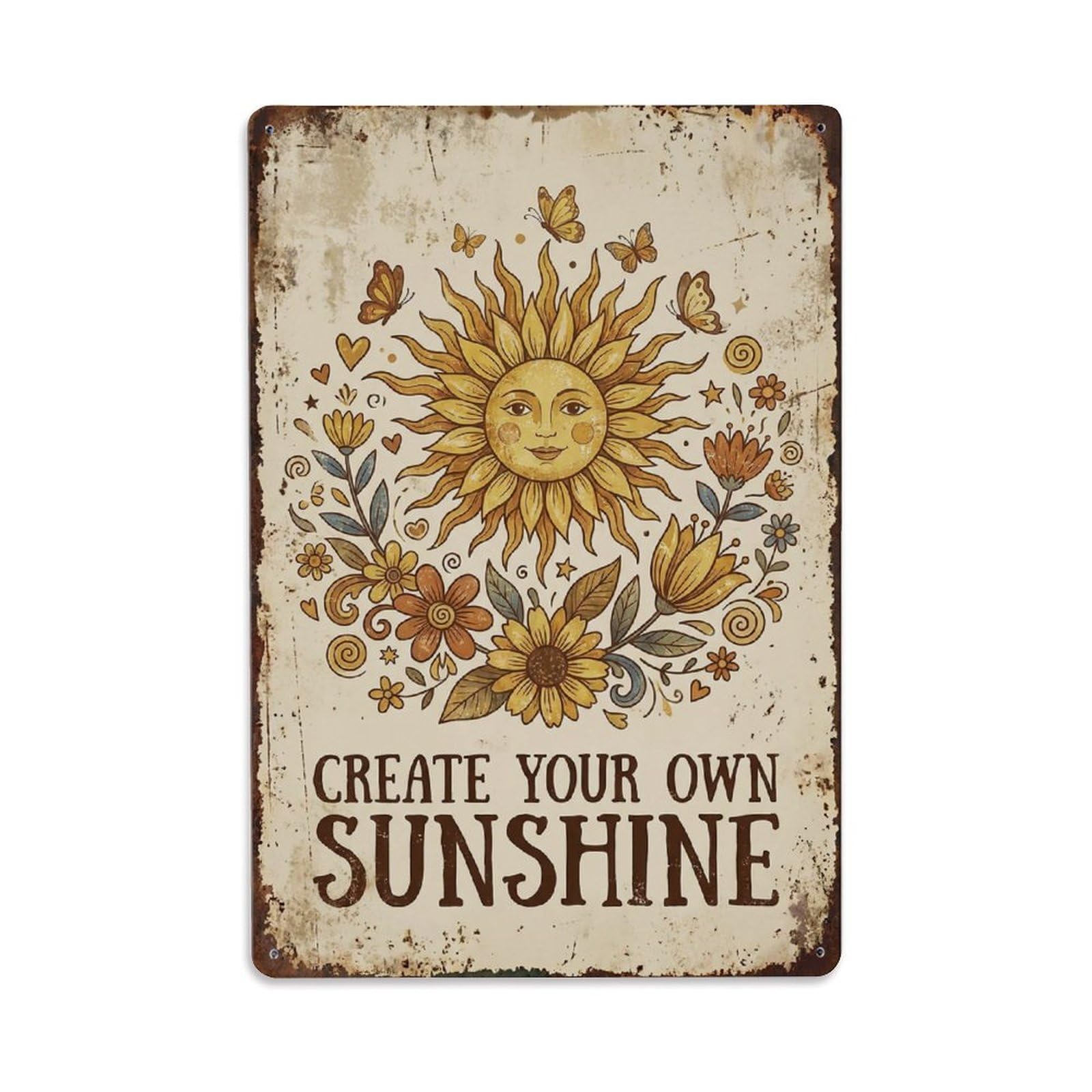 Create Own Sunshine Bright Day Metal Tin Sign