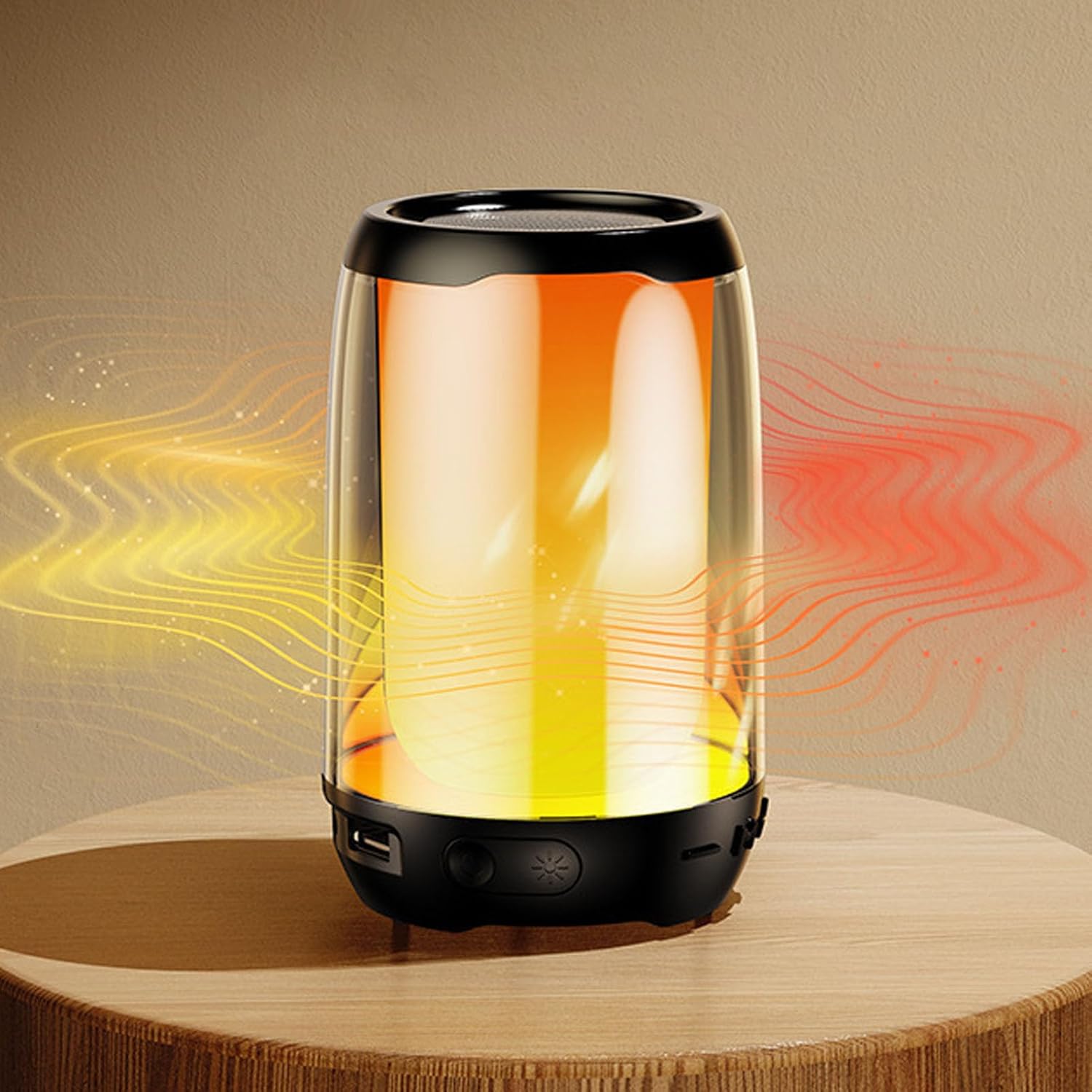 Cuifati Portable Bluetooth Speakers with Night Light for Home Desktop Bedroom, Multifunction LED Dazzling Night Light Mini Bluetooth Speaker