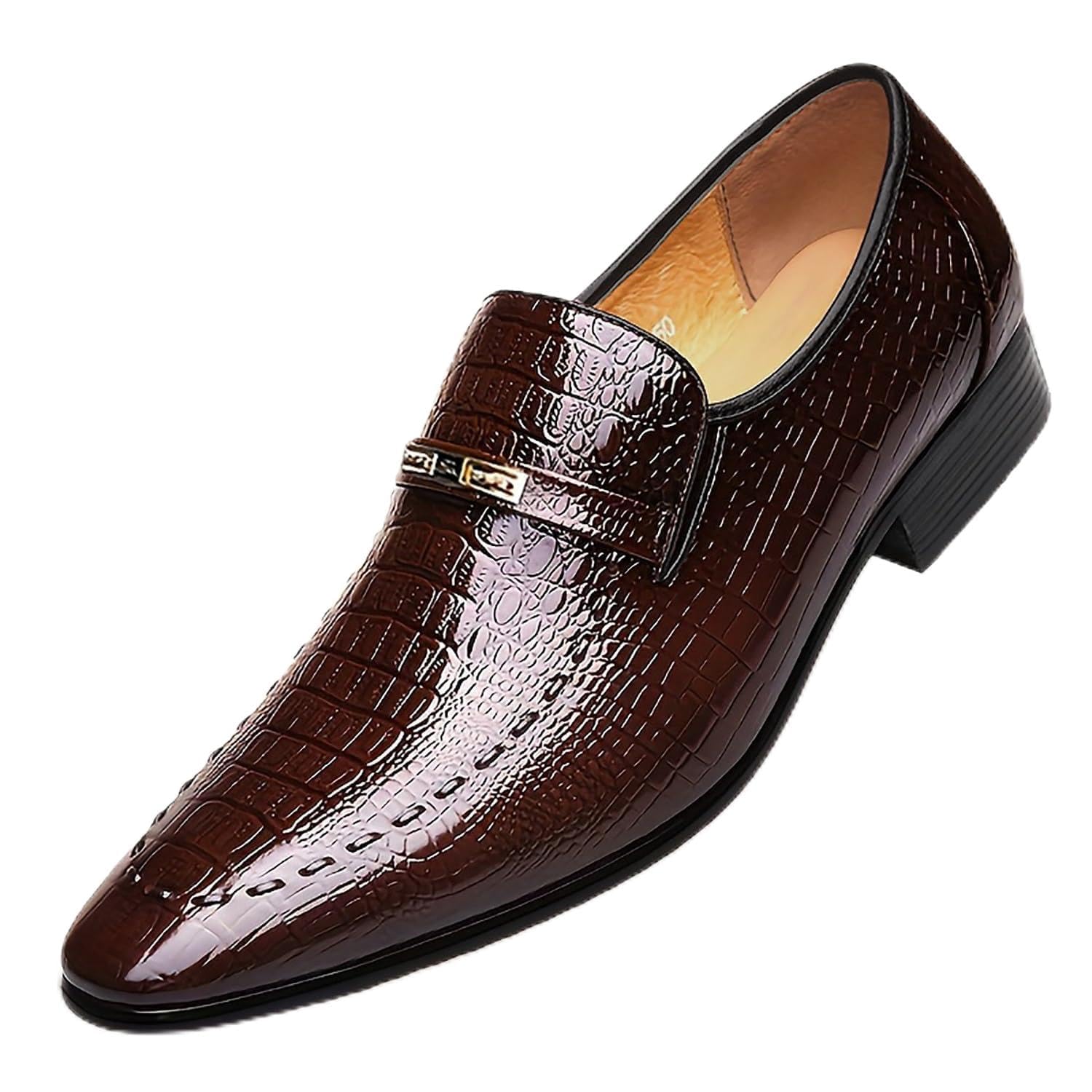Mocasines de piel sintética for hombre, zapatos de vestir sin cordones, informales, ligeros y transpirables, for uso diario.
