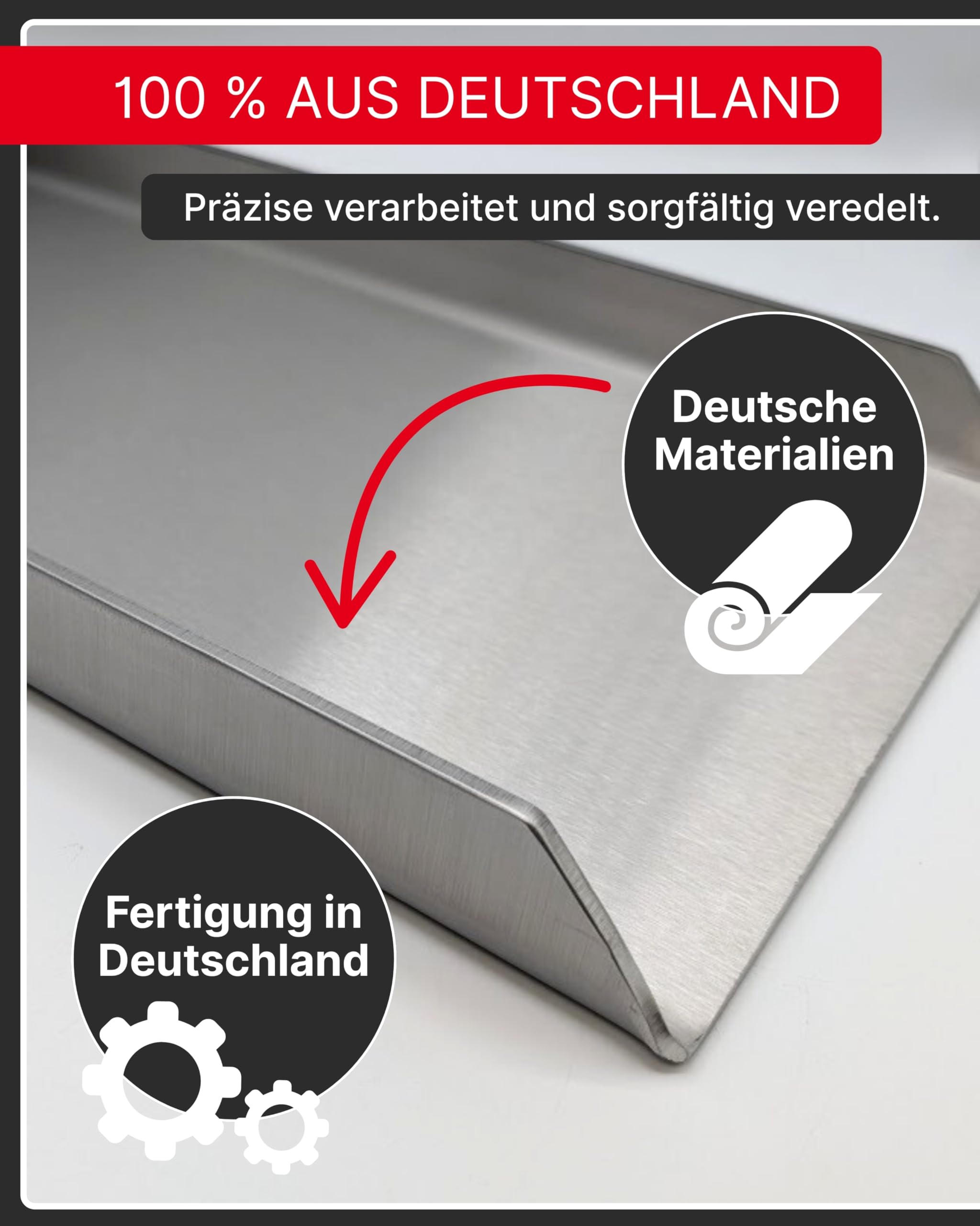 Koch Universal Grillplatte aus 100% Edelstahl - 30 x 30 x 3,5cm - Plancha für alle Grillarten - Gleichmäßige Hitzeverteilung & auslaufsichere Ecke - Rostfrei & bis zu 500°C hitzebeständig #54