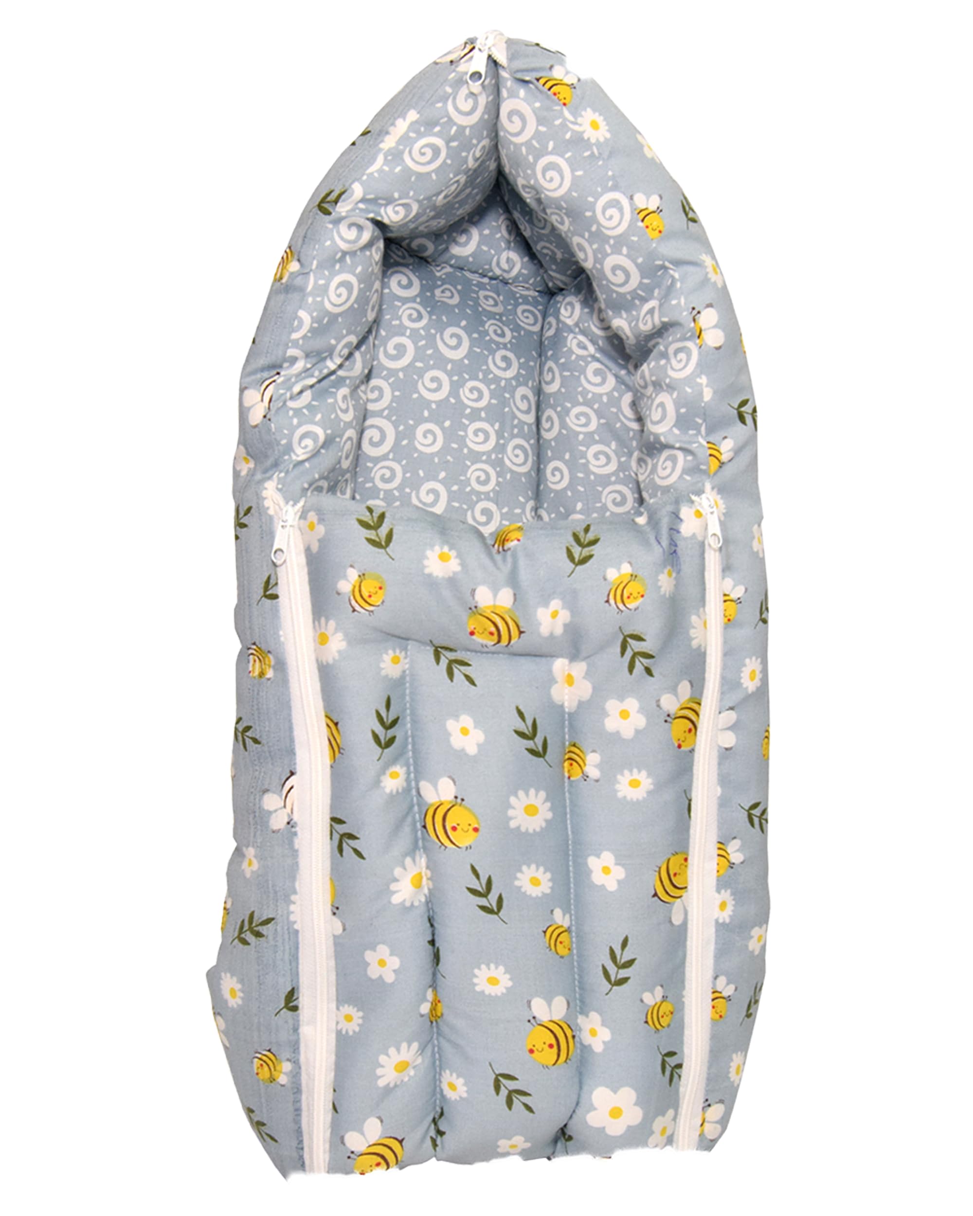 Toddylon Baby Gift Pack Set – New Born Cotton Carry Bag for 0–6 Months | Floral Print | Combo for Newborns (Grey)-image-33