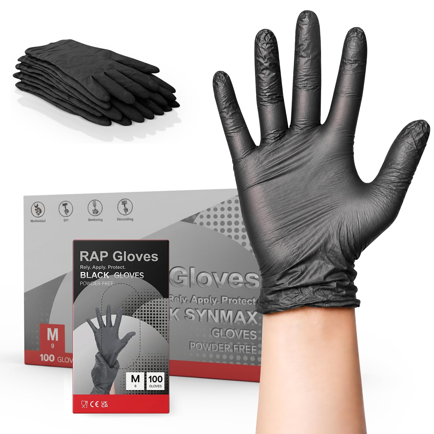 1000 Black Vinyl Disposable Gloves Medium Size Multipurpose Disposable Gloves Bulk Powder-Free Latex-Free Gloves for Medical, Tattoo, Salon & Cleaning Use Professional-Grade Hand Protection Gloves. โ image 1