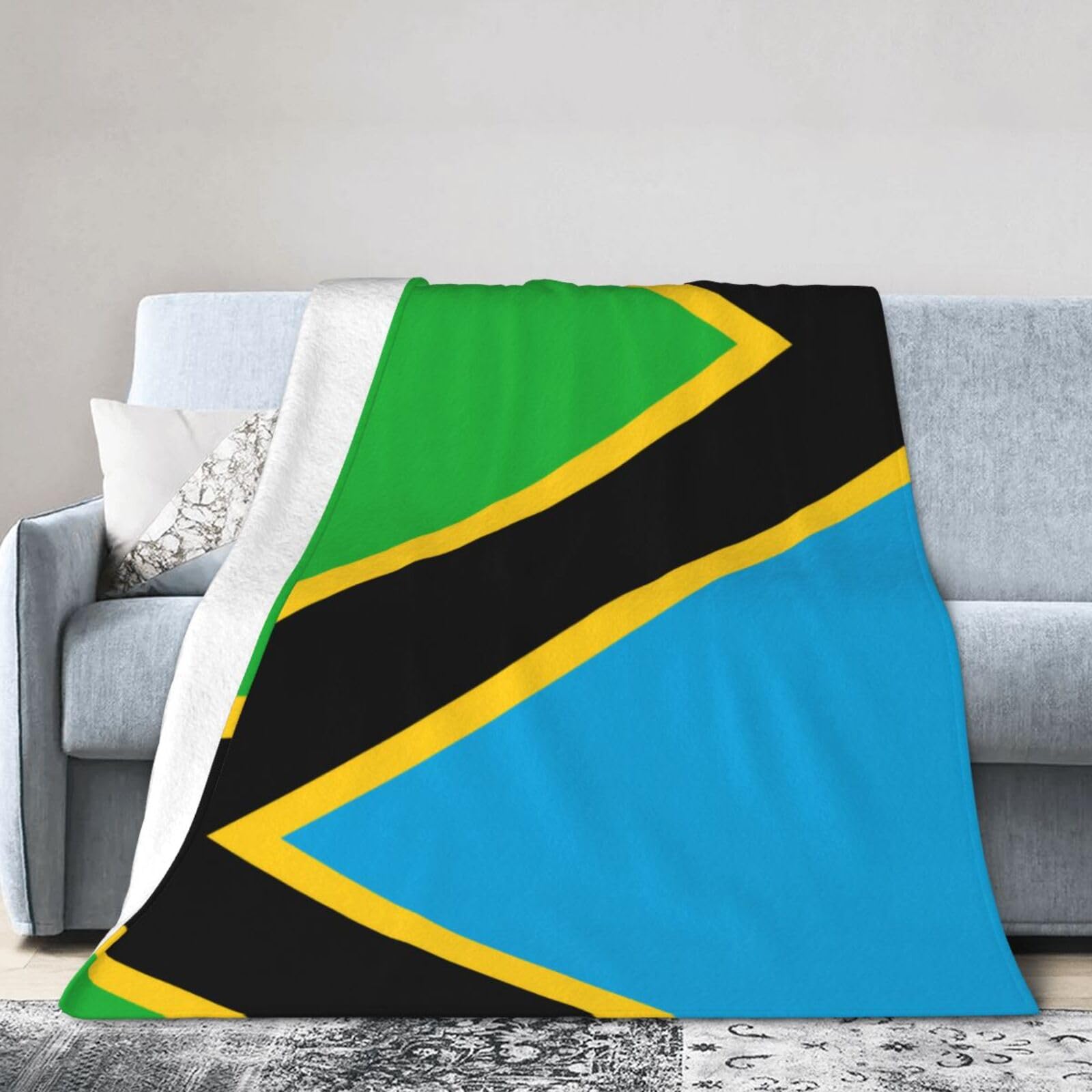 Tanzania Flag 40"x30" Fleece Blanket, Full Size, Super Soft, Suitable for Bed, Sofa, Camping, All Seasons