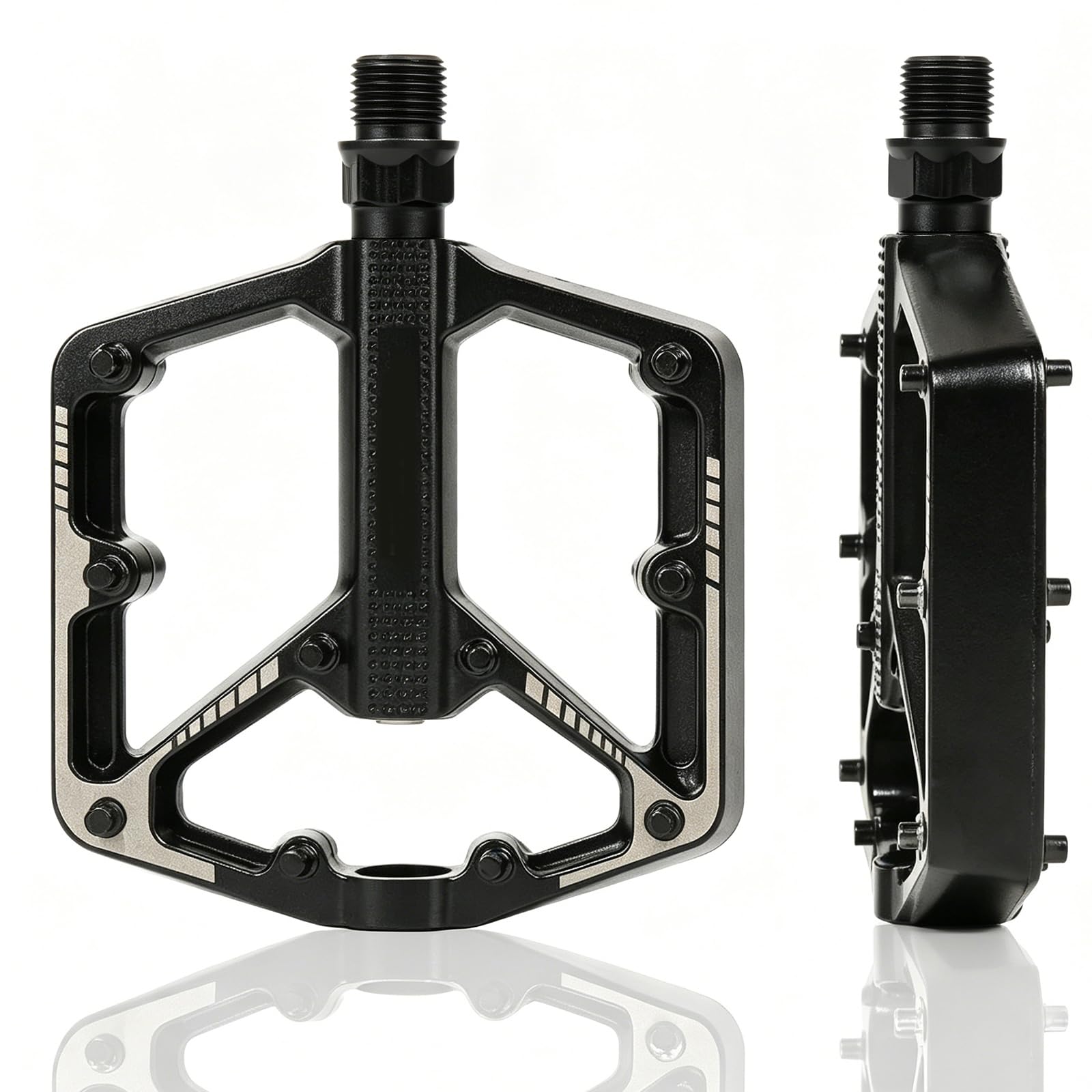VINATO Pedali Mtb Pedali Bicicletta Alluminio Pedali a piattaforma leggeri e larghi con due cuscinetti sigillati DU Pedali da bici da 9/16 pollici