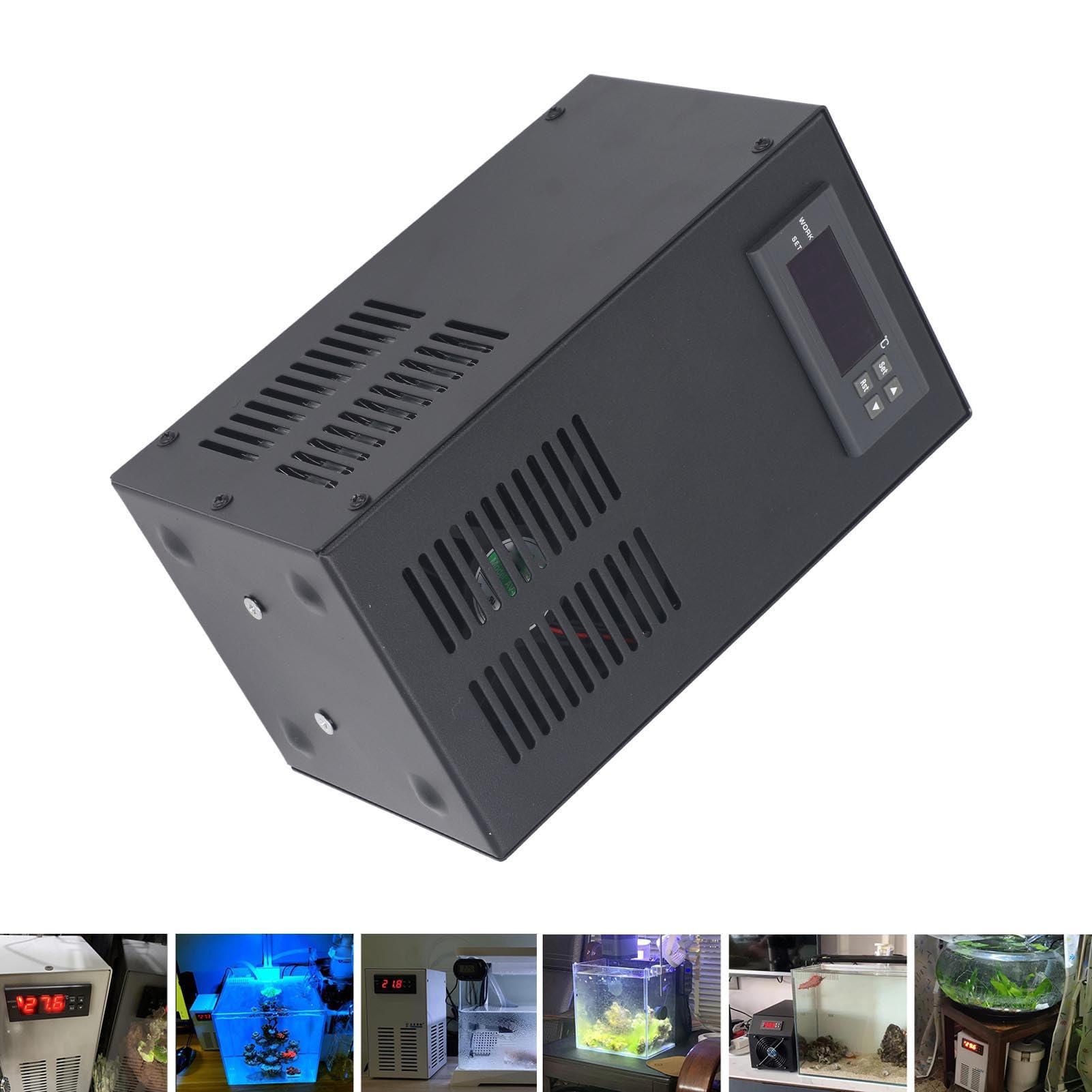 Walfront Enfriador de Agua Silencioso 70 W para Acuario Casero Agua Dulce y Salada R134A Hidroponía de Pescado (Enchufe de la UE)