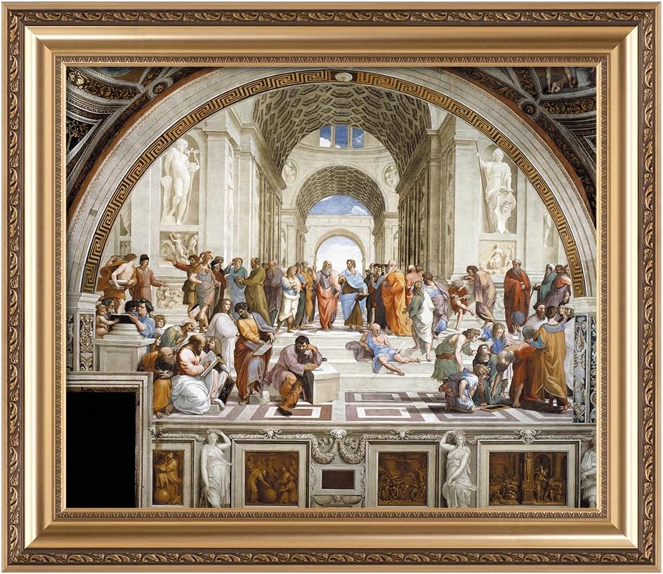 DECORARTS - The School of Athens by Raphael. The World Classic Art Reproductions. Giclee Print with Matching Museum Frame. 24x20, Finished Size: 30x26