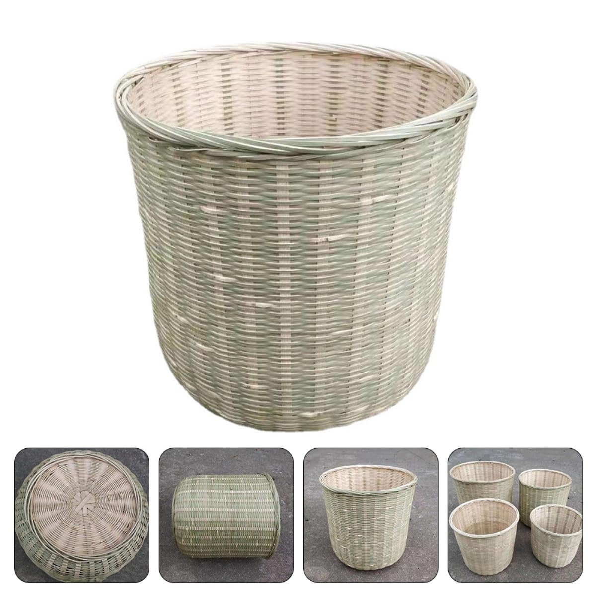 Levemolo Cestino in Bamboo Intrecciato per Cucina 27x26 cm, Multifunzionale Portascarico e Portaoggetti per Stoccaggio e Organizzazione Domestica, Resistente ed Ecologico