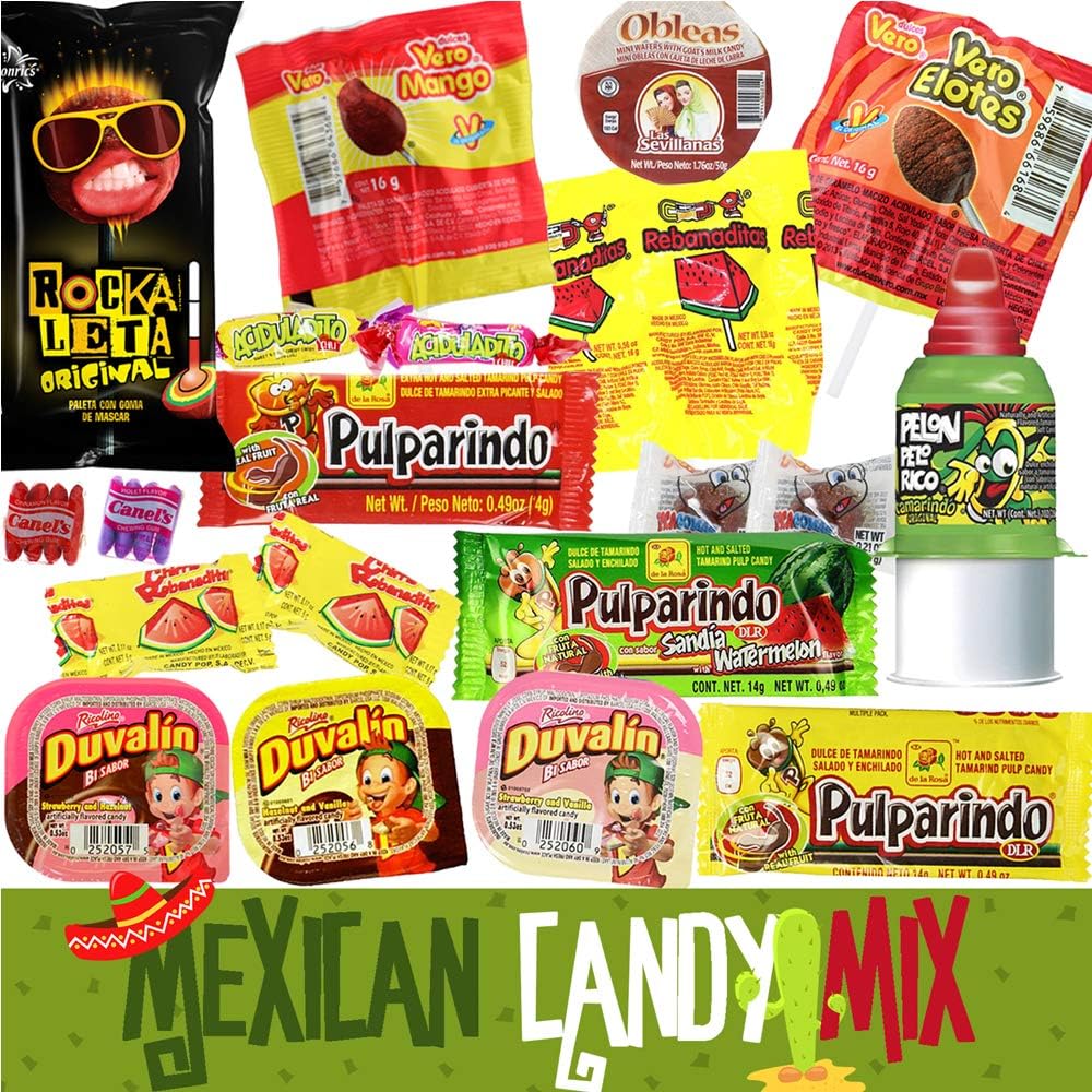 Mexican Candy Assortment Bag Mix (20 COUNT). Best Mexican Snacks Variety of Spicy, Sweet and Sour Mexican Candies. Dulces Mexicanos. Perfect Mexican Candy Bulk Gift Set by Pawesome Things LLC