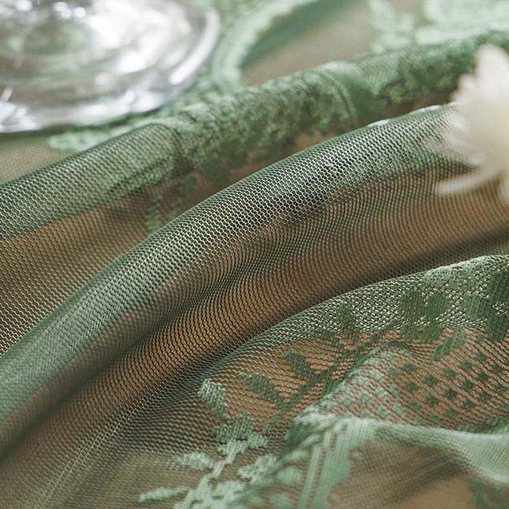 新品！アンティーク希少ハーダンガーレース ！テーブルクロスミント