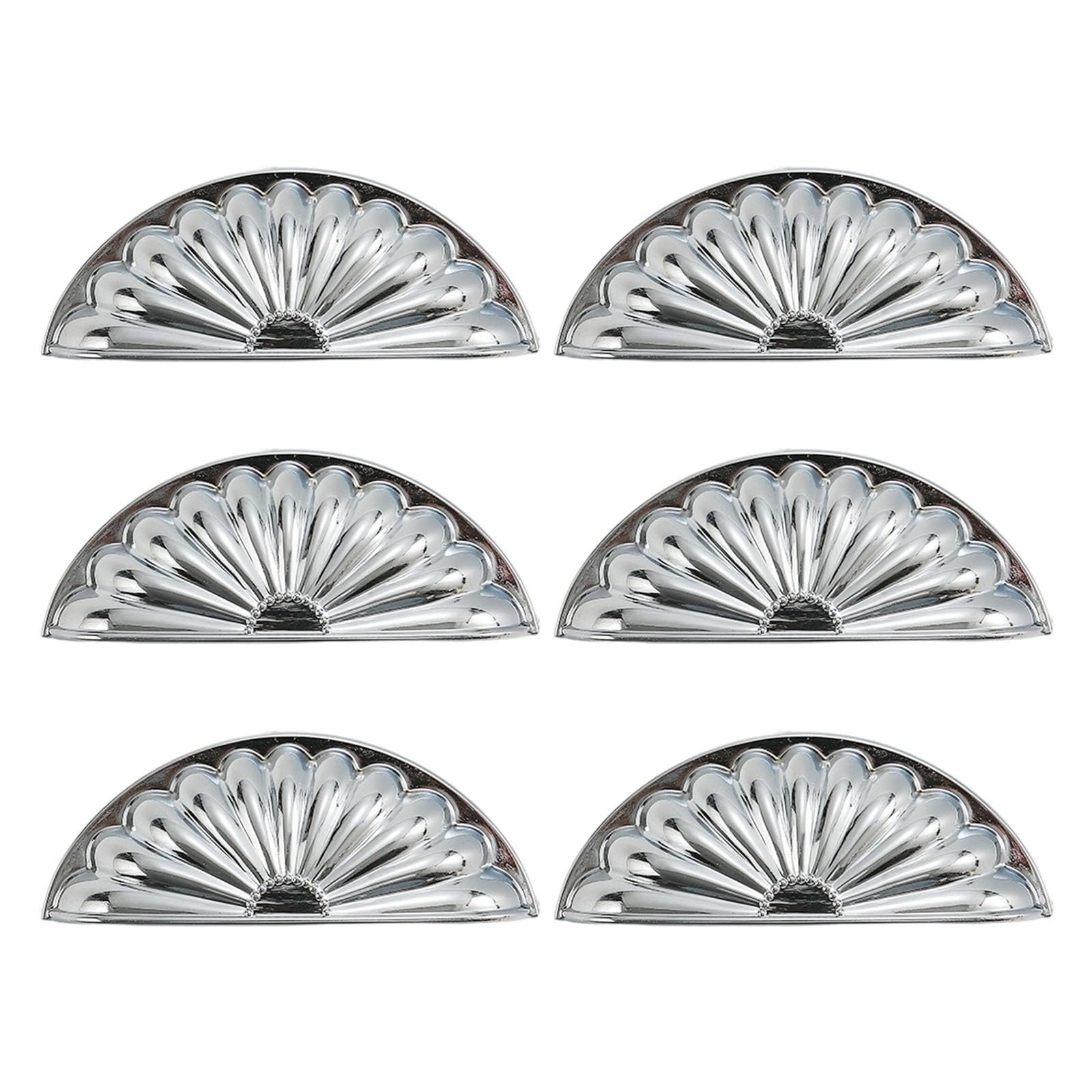 6Pcs Zinc Alloy Wardrobe Handles Shell Knobs for Kitchen Cabinet Drawer Pulls Modern Design Dresser Drawer Pulls