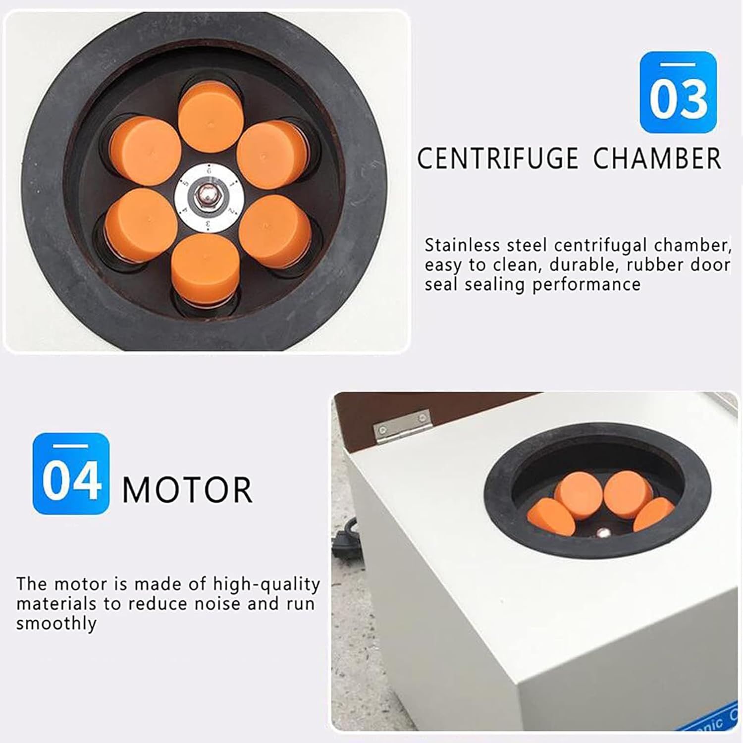 Electric Centrifuge Machine, Lab Benchtop Centrifuges, Maximum Speed: 4000R/MIN/Centrifugal Force: 2770XG/Capacity: 50MLX6/Timing:0-60MIN, for Chemical Biological Practice