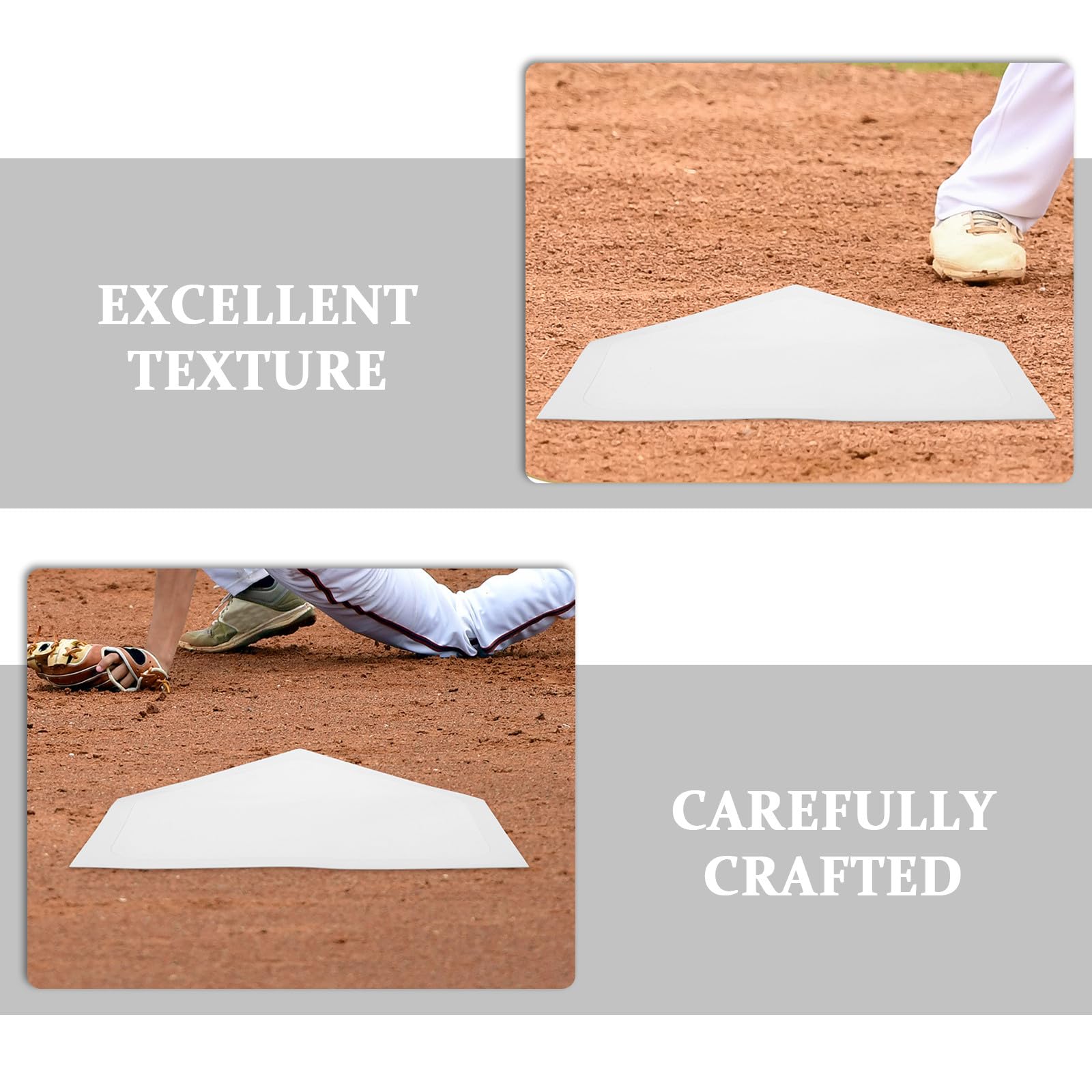 YARNOW 4 białe płyty domowe do baseballu: rzucana baza do softballu i baseballu - białe płaskie trójkątne płyty domowe do ćwiczeń rzucania na boisku i uderzania