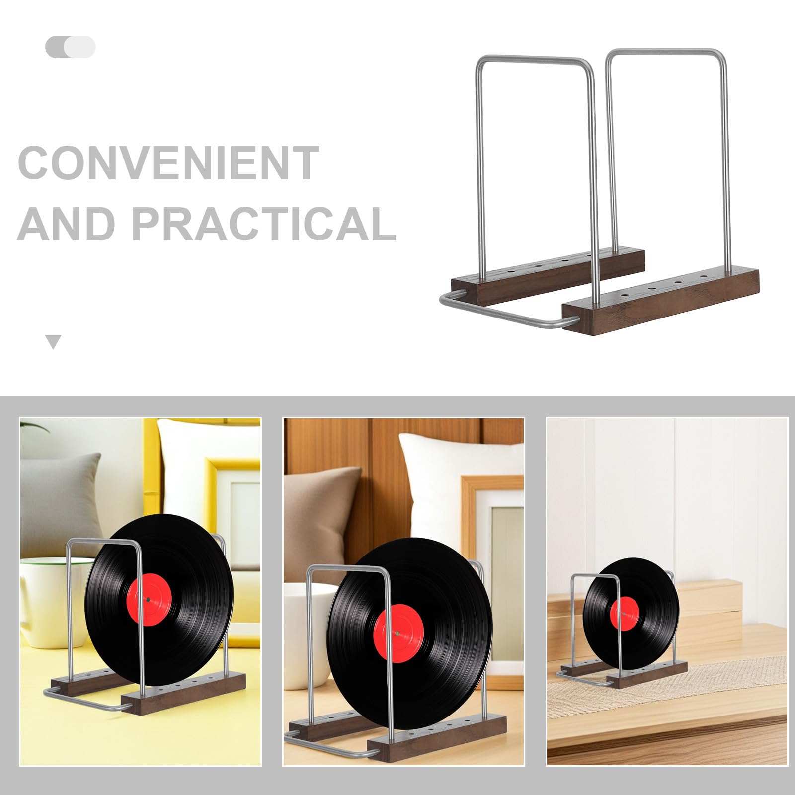 Vinta Vinyl Display nd - Reced drewniana i stalowa konstrukcja bez stalowego uchwytu dysku do albumów - t do mieszkań i komputerów stacjonarnych