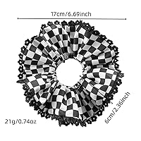 Vista 5 de Checkered Plaid Scrunchies Black White Plaid Checkered Hair Scrunchies Checkerboard BW17 (B0)
