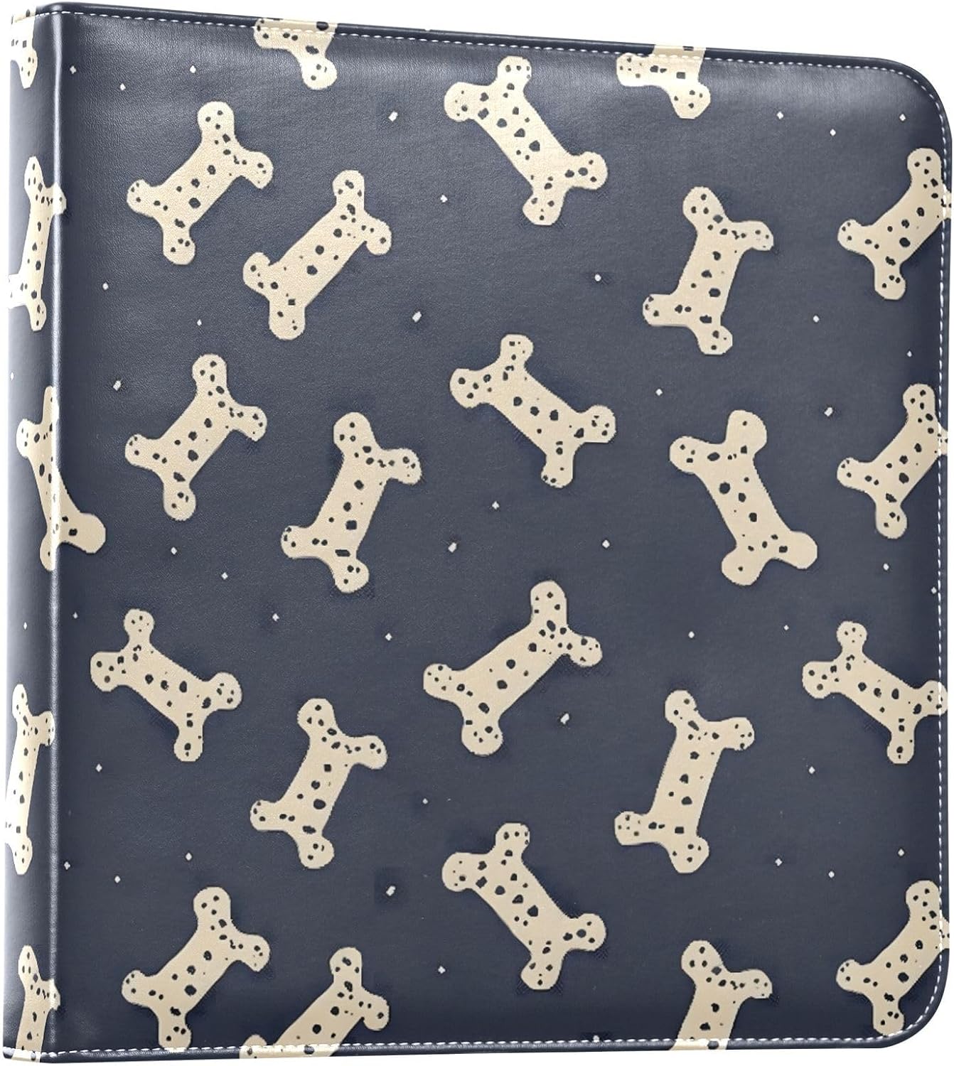 JIPONI Dogs Bones Large Photo Album, DIY Leather Cover Scrapbook Albums for 4x6 5x7 6x8 Pictures, Self Adhesive Memory Book for Wedding, Baby, Family