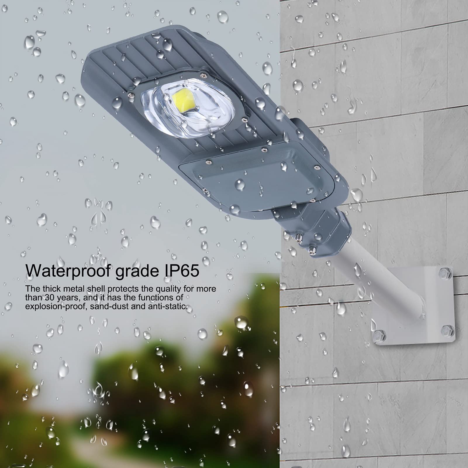 Uliczna LED 50 W IP66 Wodoodporna, Wysoka jasność 2000 Lm Piaskowo-szary 6500 K dla Ulic W Parkach, na Placach, łatwa Instalacja