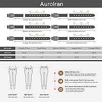 Vista 54 de Cinturón de cuero clásico con hebilla de metal para mujer con vestido de jeans Aah-negro-clásico