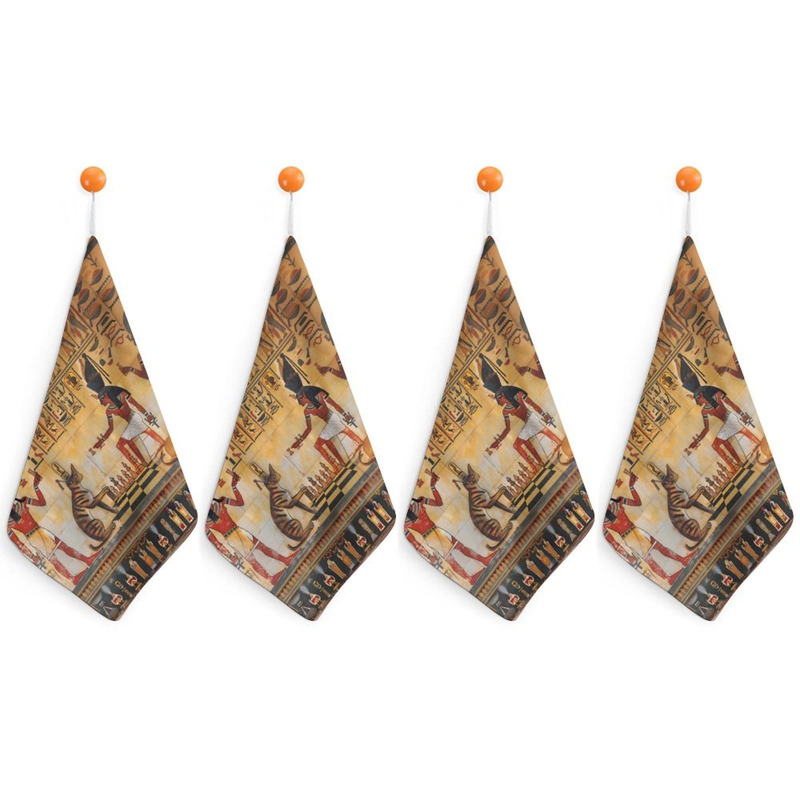 TXFBTRFSA Ancient Egypt Egyptian Pattern Hand Towels with Hanging Loop Kitchen Towel Handkerchiefs Cleaning Cloths