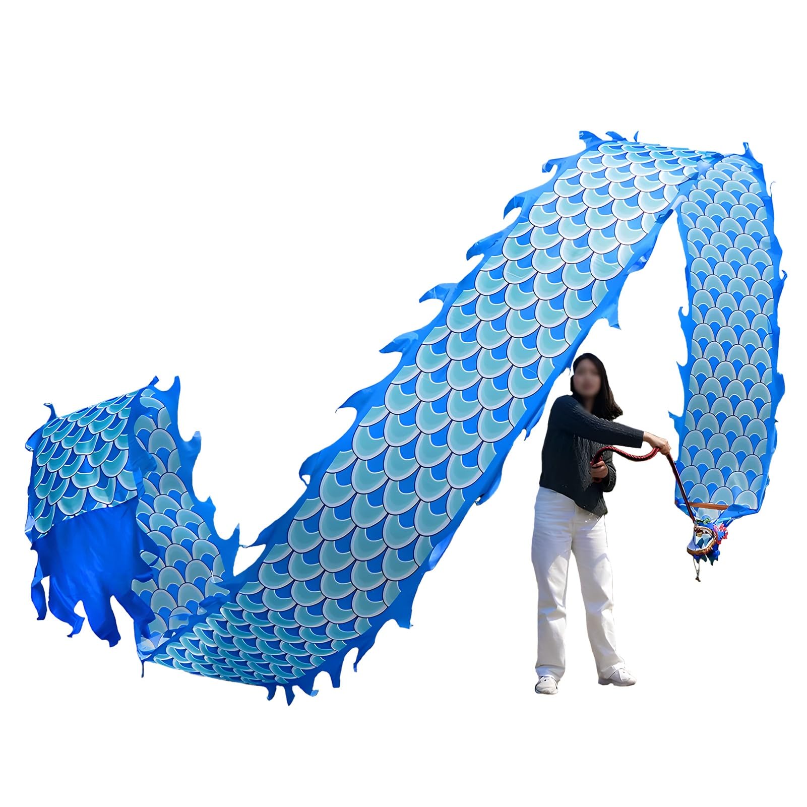 drachentanzband Drachenband-Poi Mit Aufbewahrungstasche, Chinesisches Wurfband Für Outdoor-Fitness, Drachen-Poi Für Künstlerisches Tanzen(Blue,20 ft)