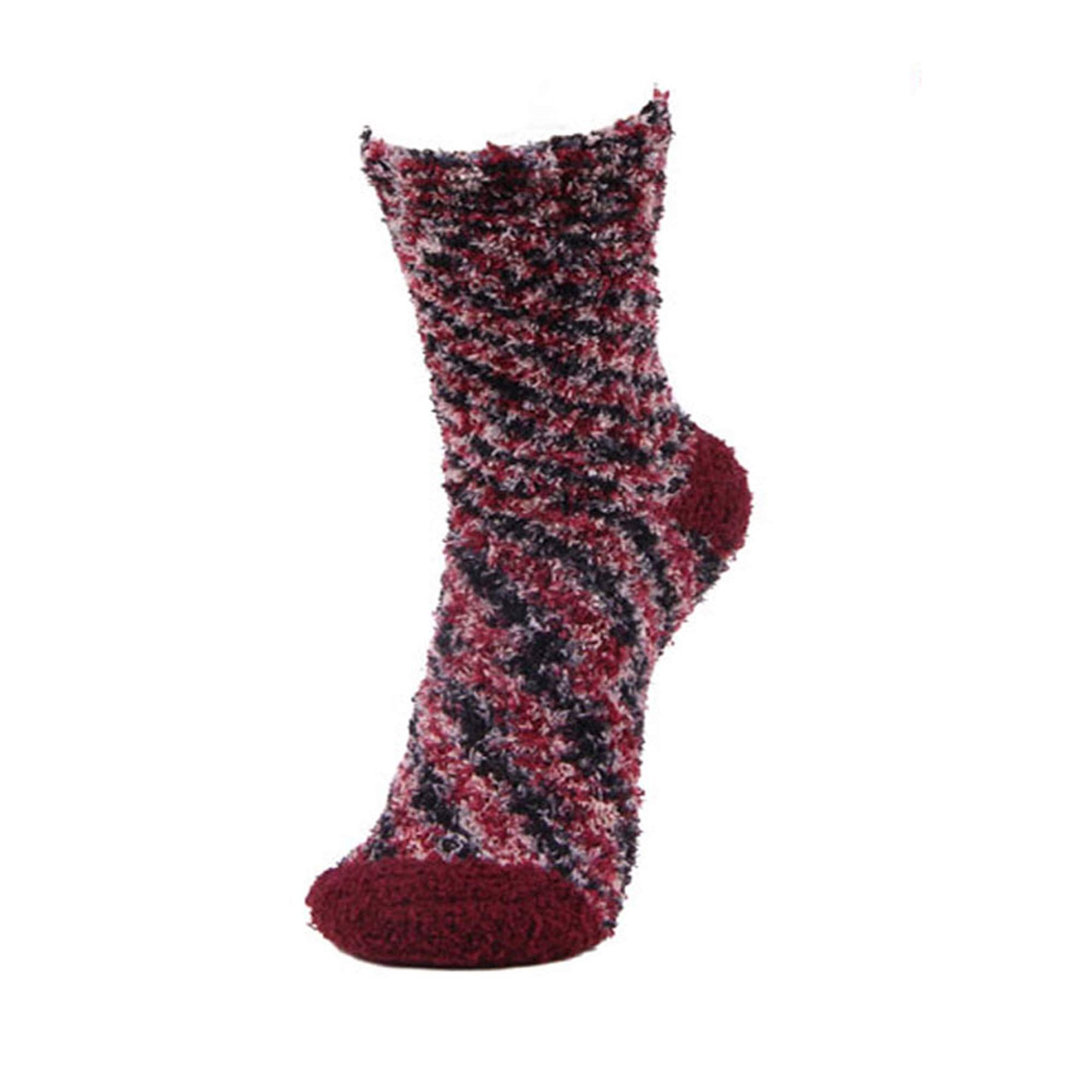 BambooMN Women's Colorful Fuzzy Socks - Soft Cozy Fluffy Warm Home Sleeping